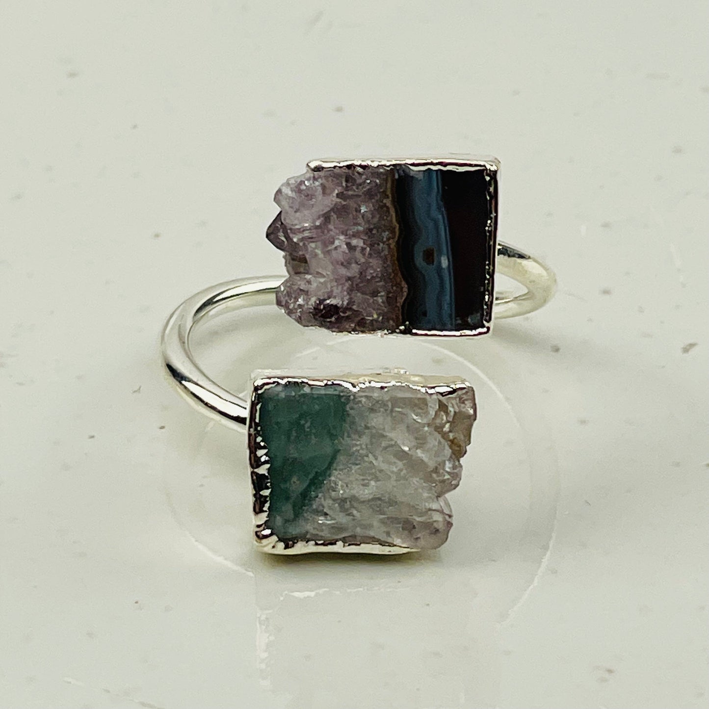 close up of the details on the amethyst