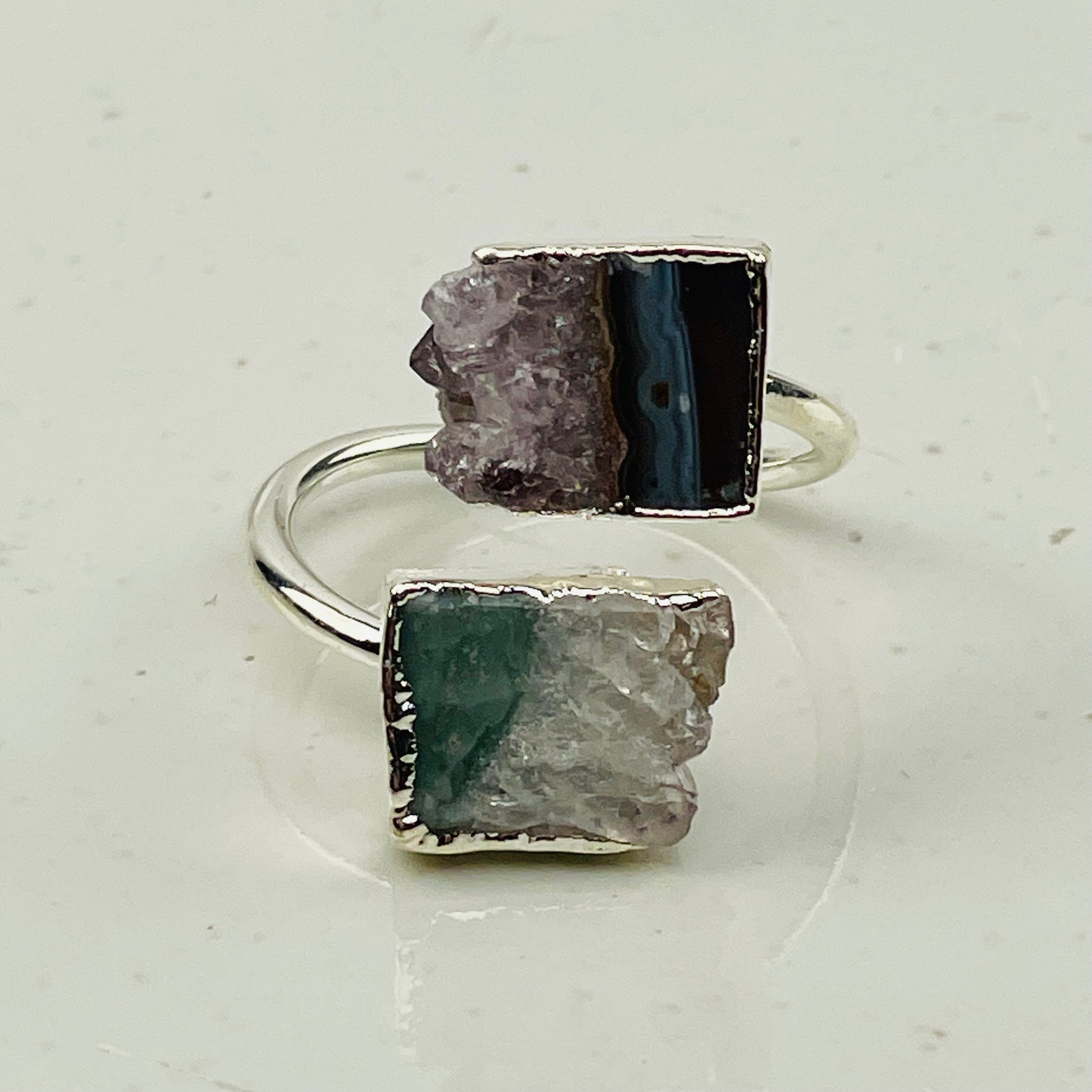 close up of the details on the amethyst