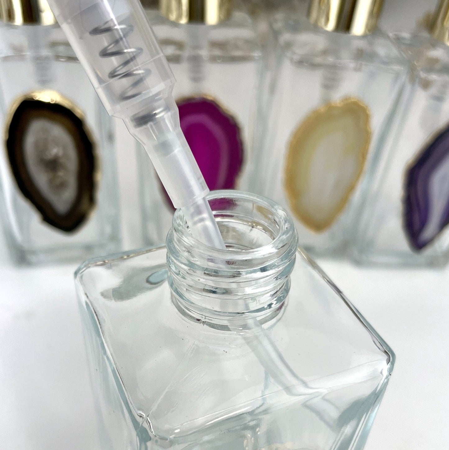 The inside of the bottle is being shown in this picture.