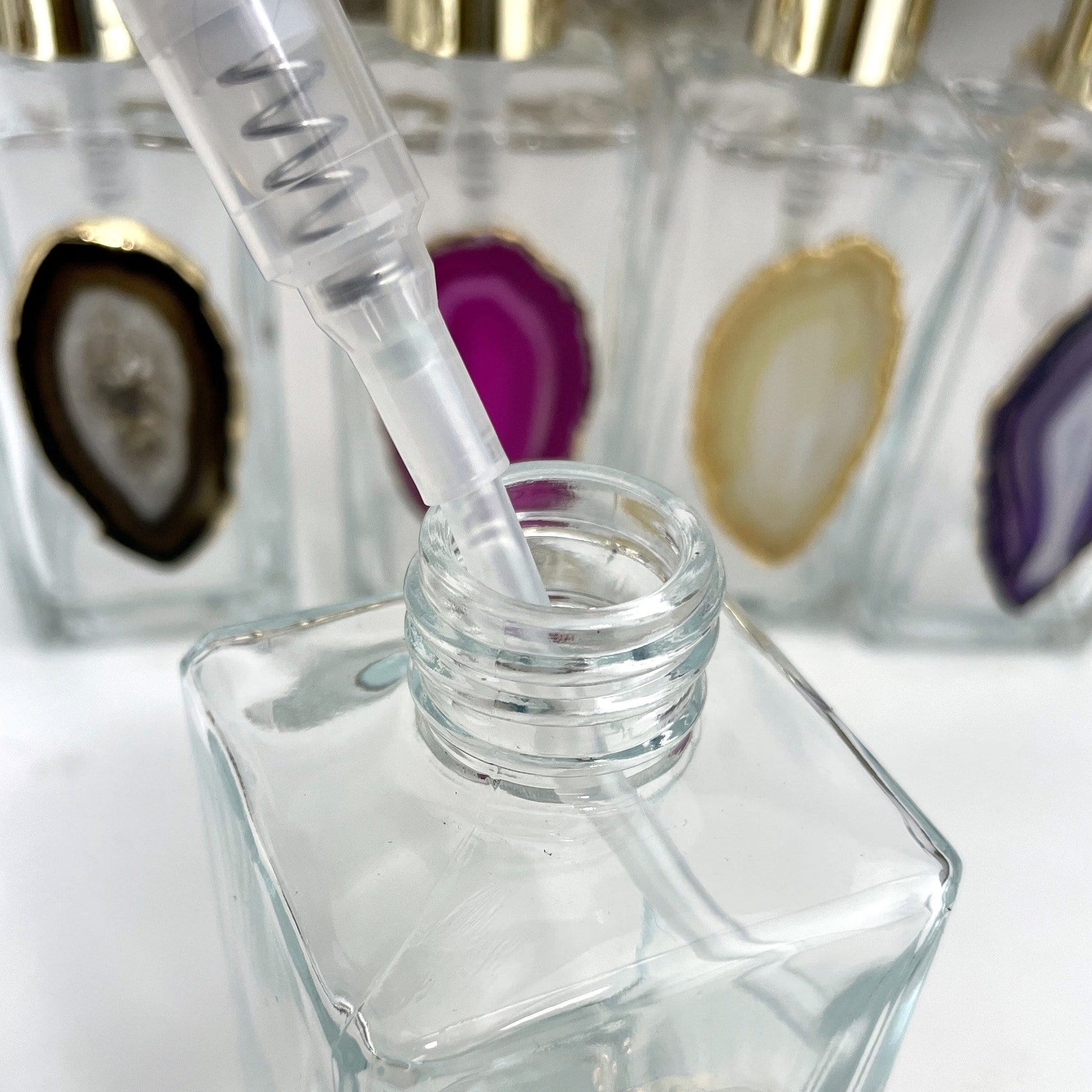 The inside of the bottle is being shown in this picture.