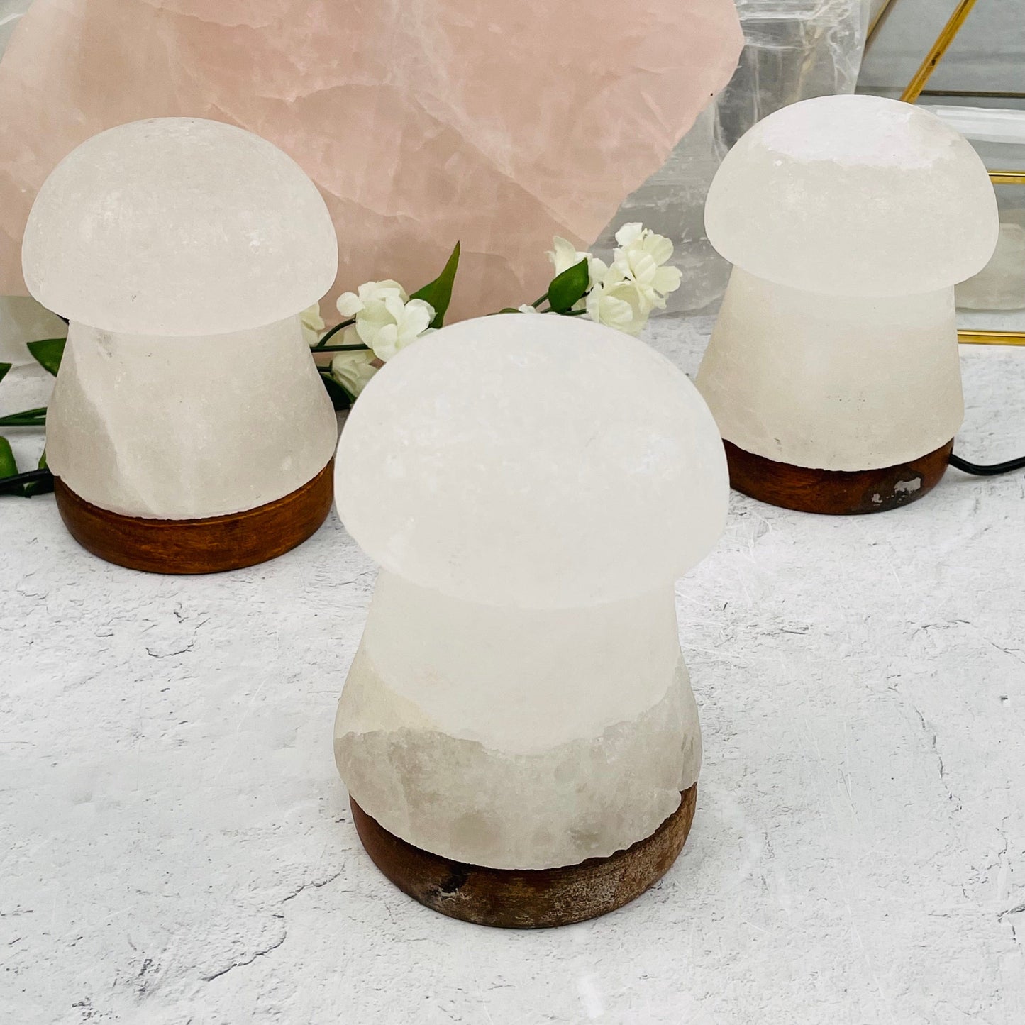 Himalayan Salt White Mushroom Lamp - Color Changing -