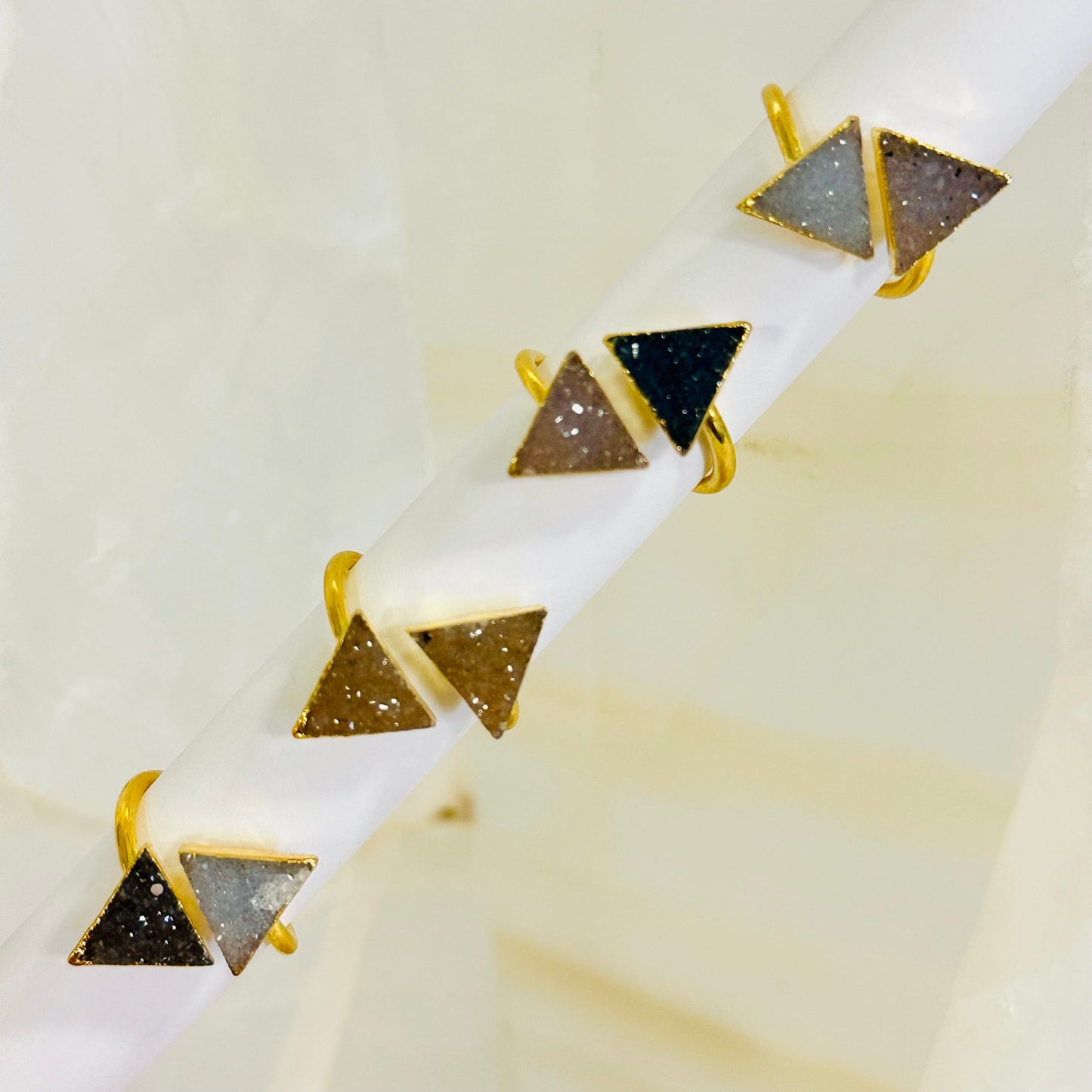 rings are electroplated in 24k gold