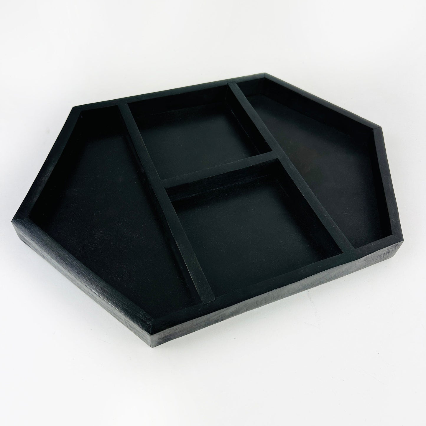 Crystal Display Wood Tray in black