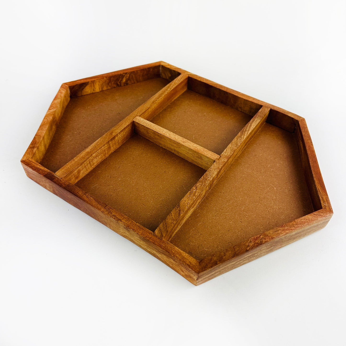 Crystal Display Wood Tray in brown