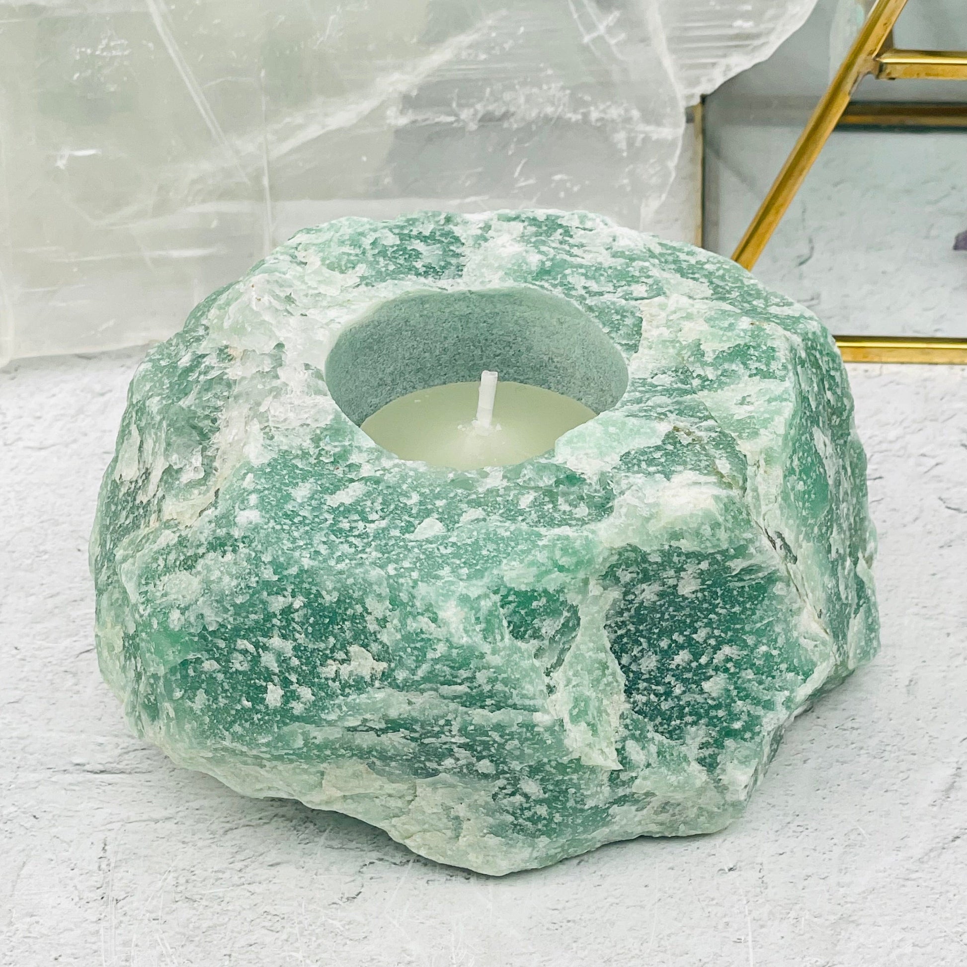 close up of the details on this candle holder 