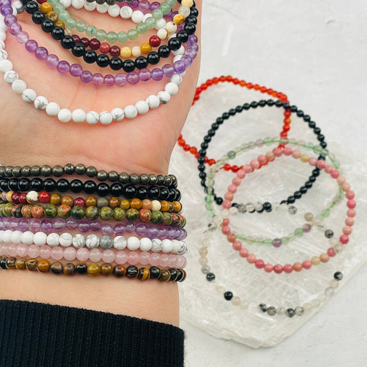 4mm Gemstone Bracelets - You Select the Gemstone -