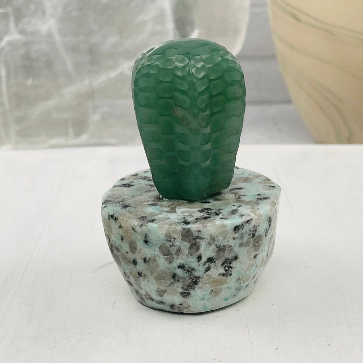 crystal cactus displayed as home decor