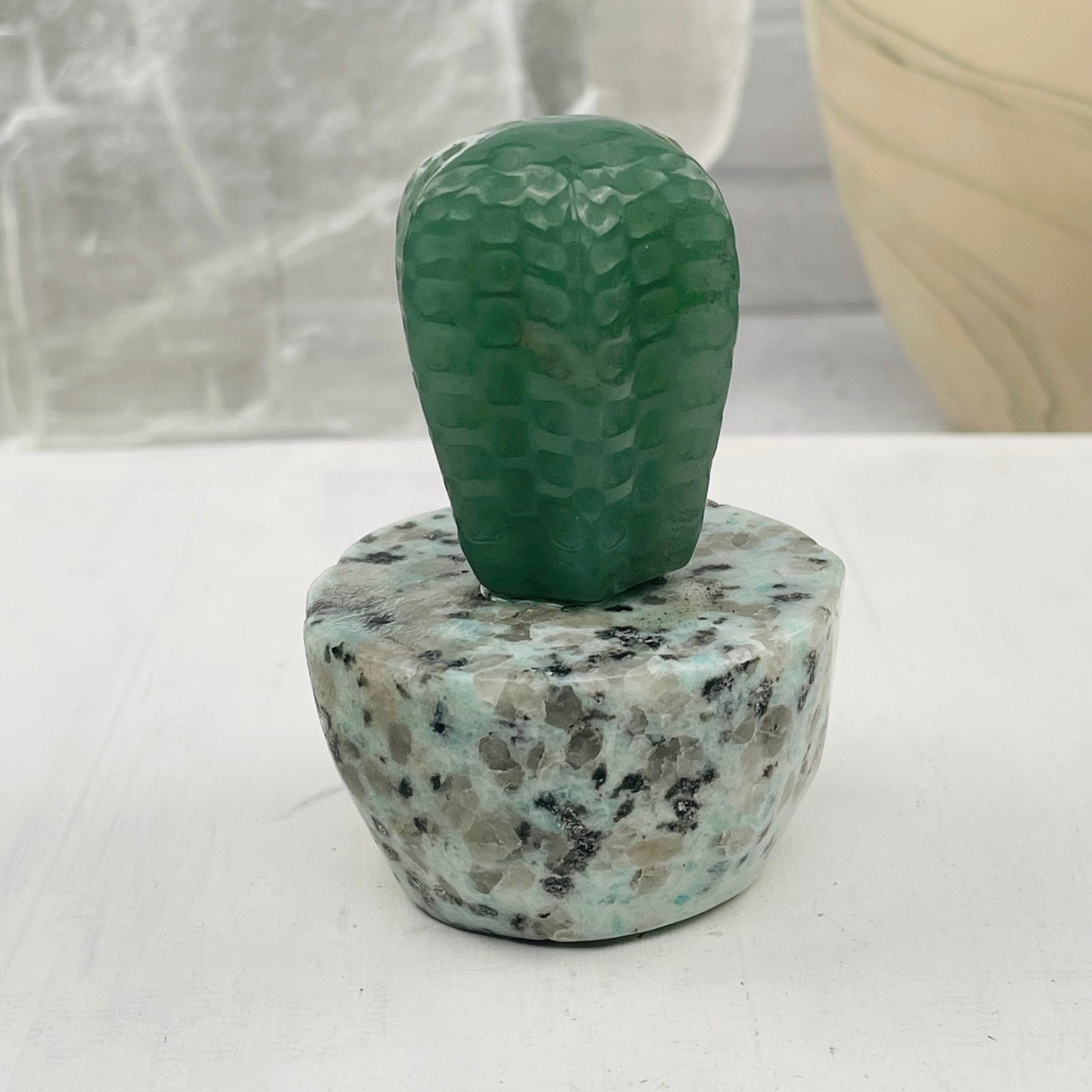 crystal cactus displayed as home decor