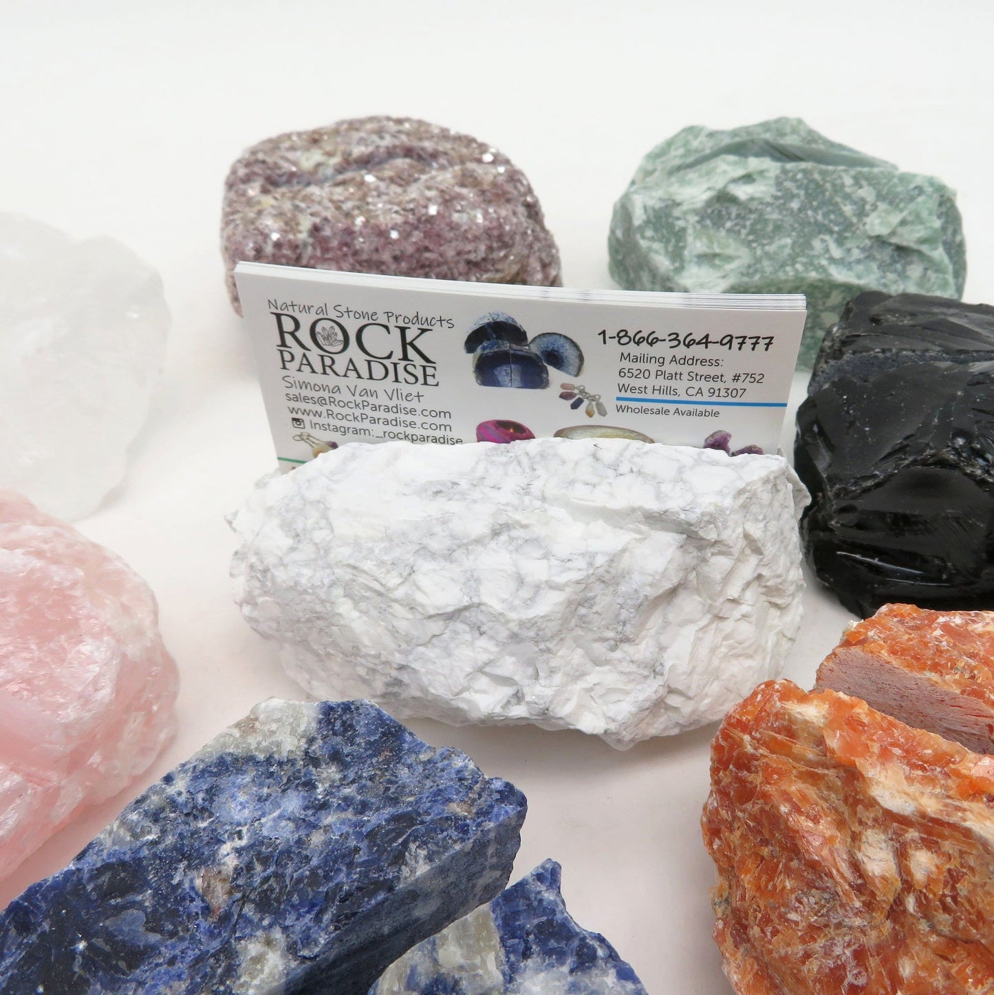 Natural Stone Business Card - in a circle with cards in the middle one