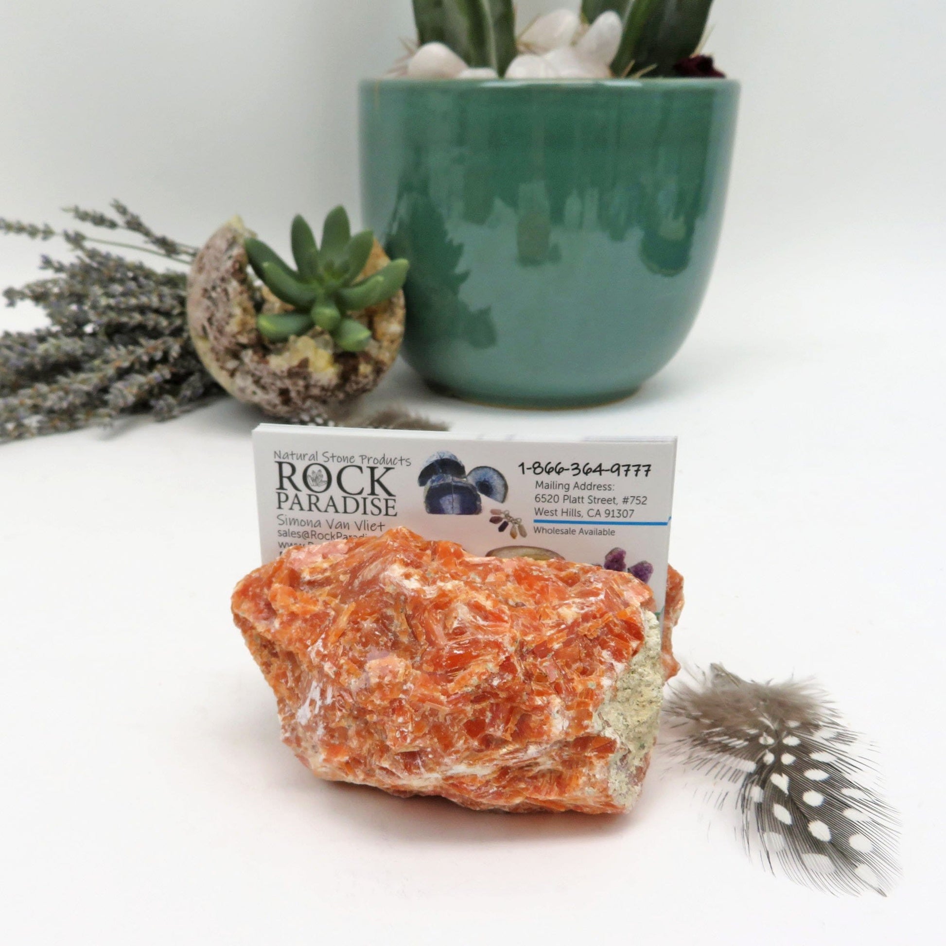 Natural Stone Business Card - with a card in it