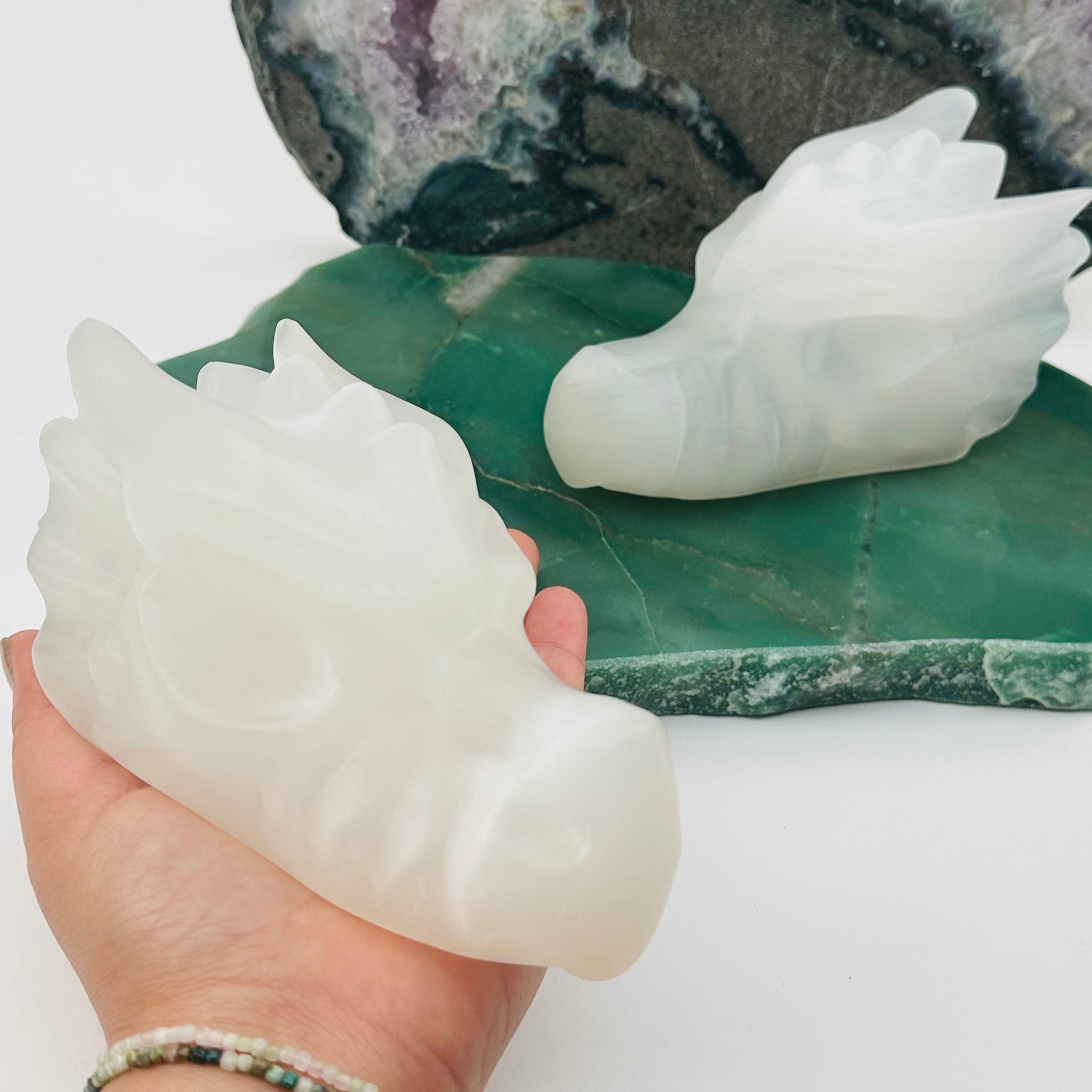 crystal in hand for size reference 