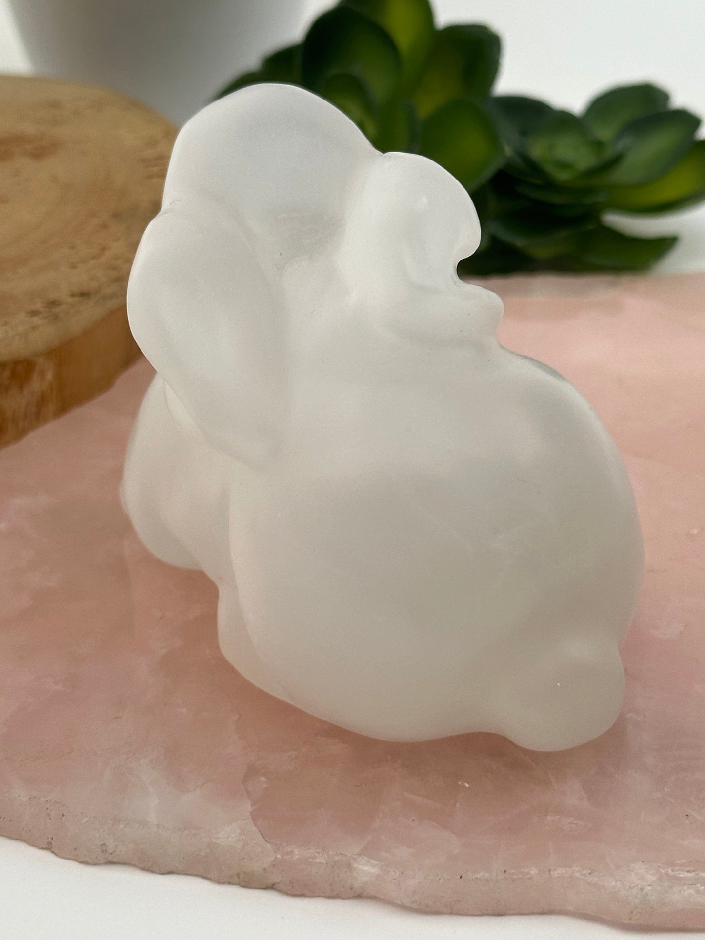 back side of the selenite crystal rabbit