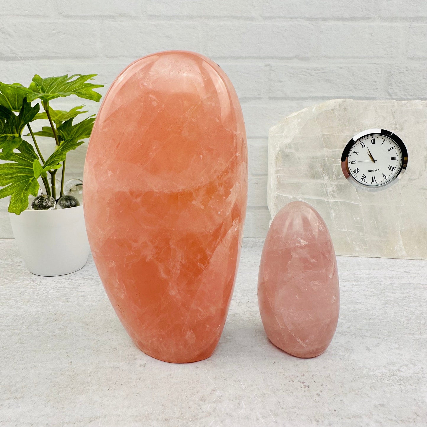 Rose Quartz Cut Base displayed as home decor 