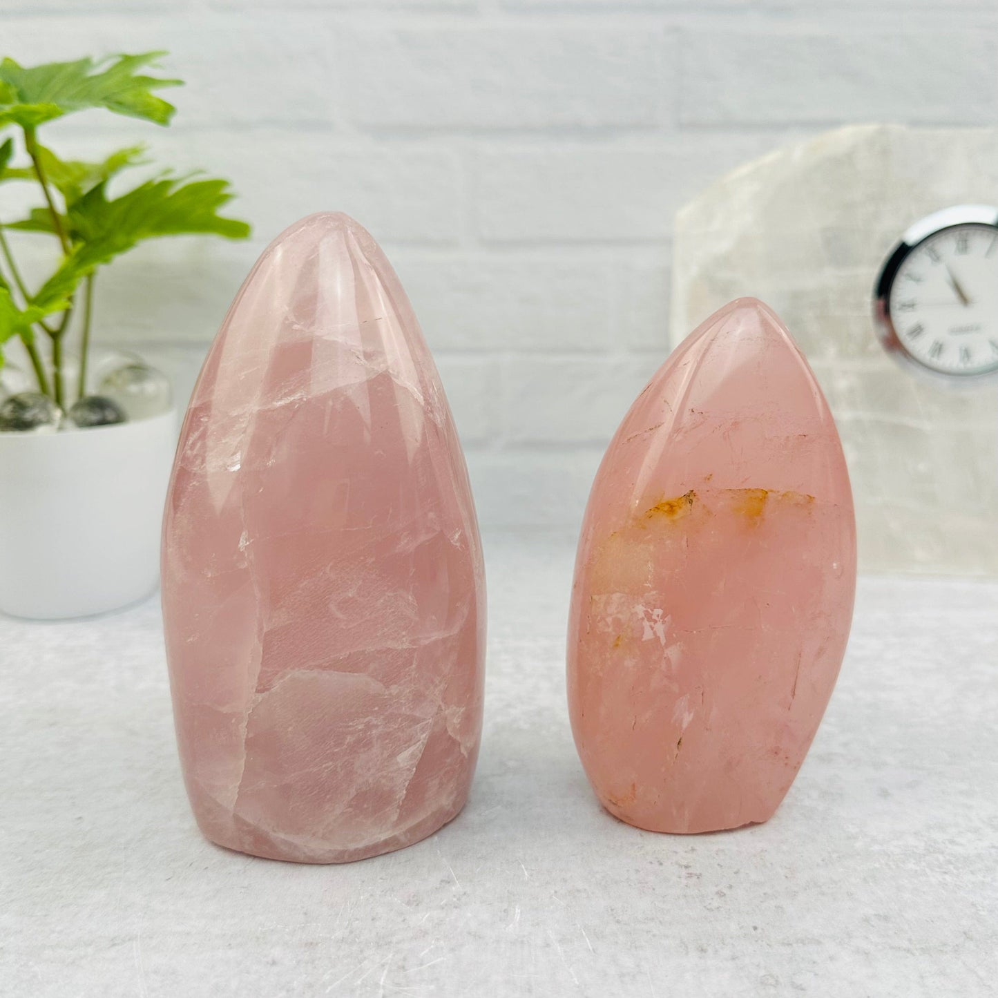 Rose Quartz Cut Base displayed as home decor 