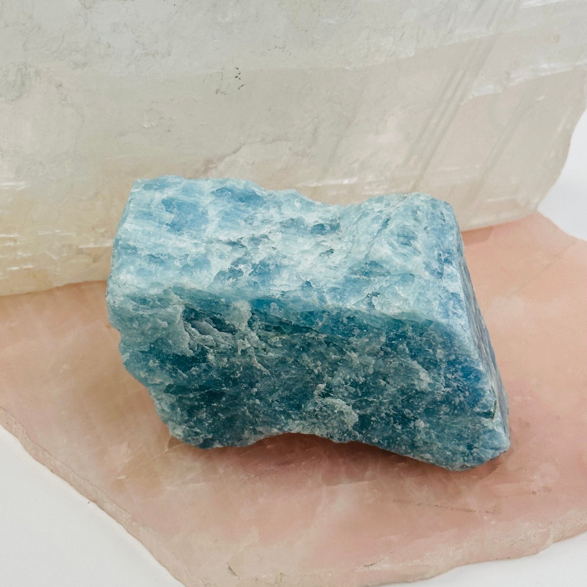 Rough Aquamarine displayed as home decor 