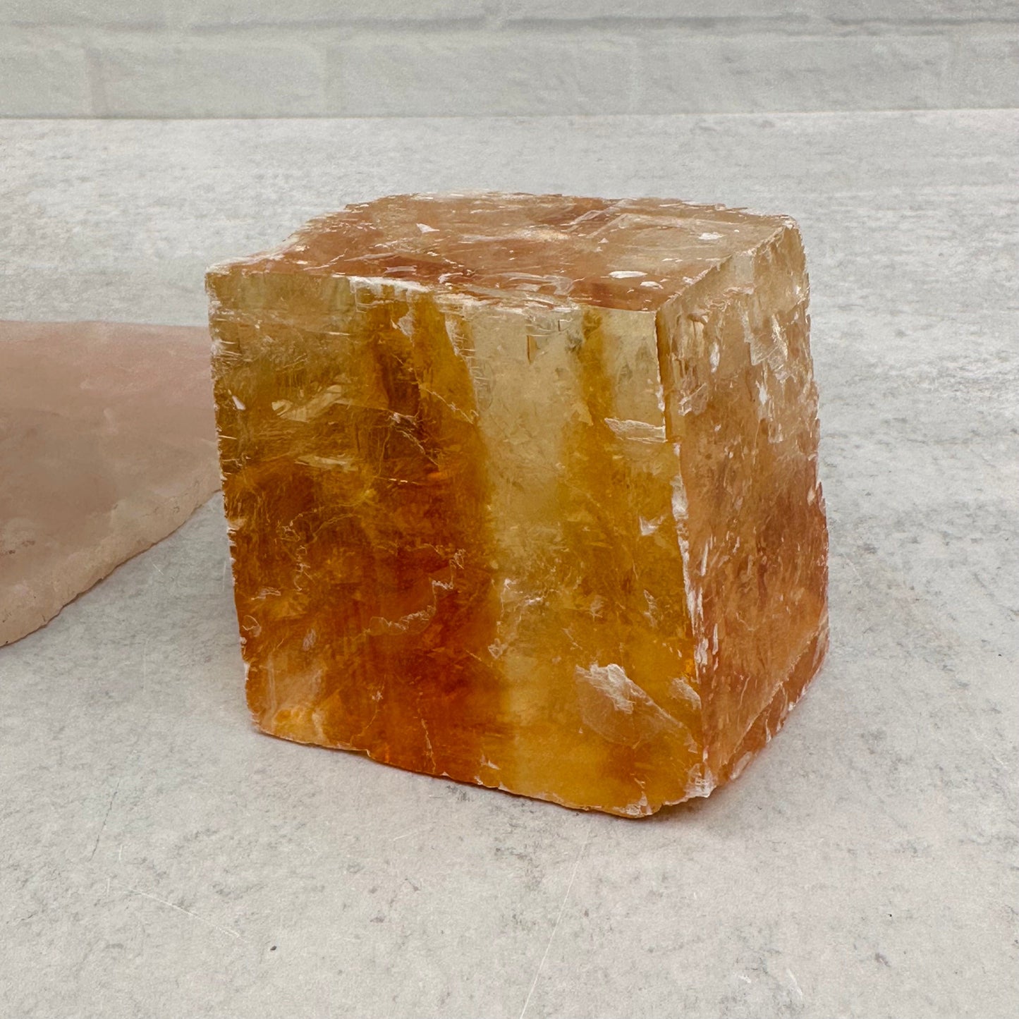 Yellow Optical Calcite displayed as home decor 