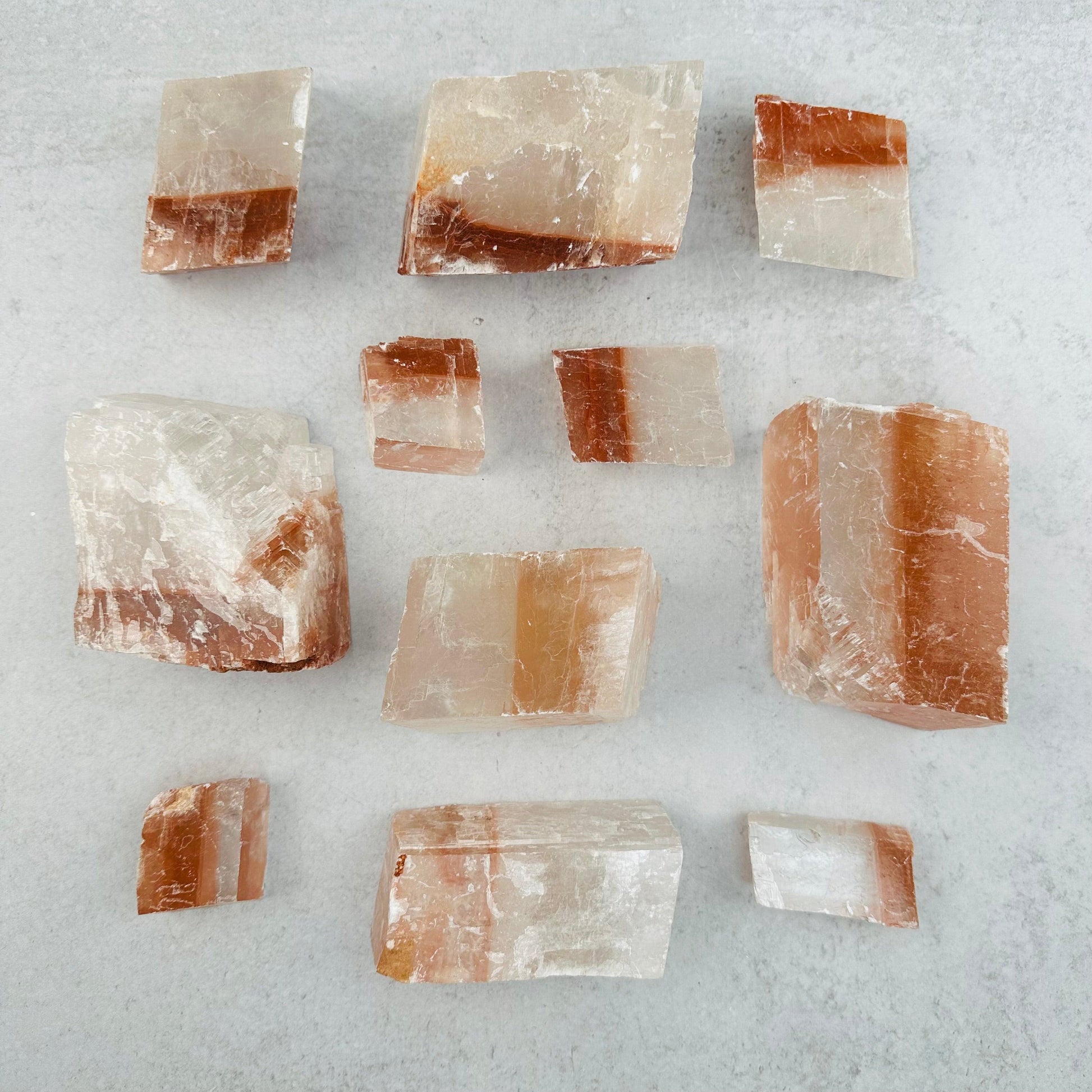 multiple pieces displayed to show the differences in the sizes and color shades 