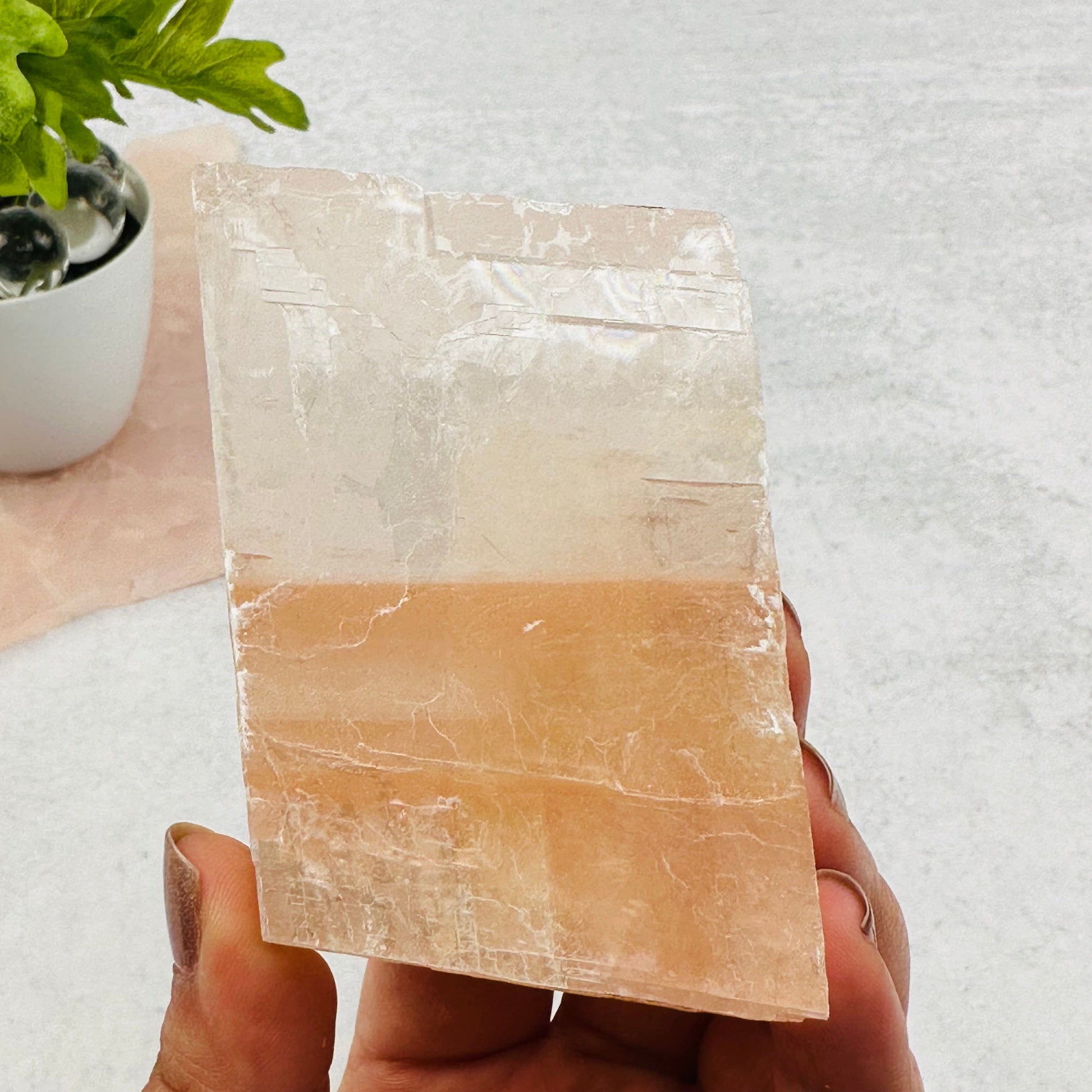 close up of the details on this calcite piece 