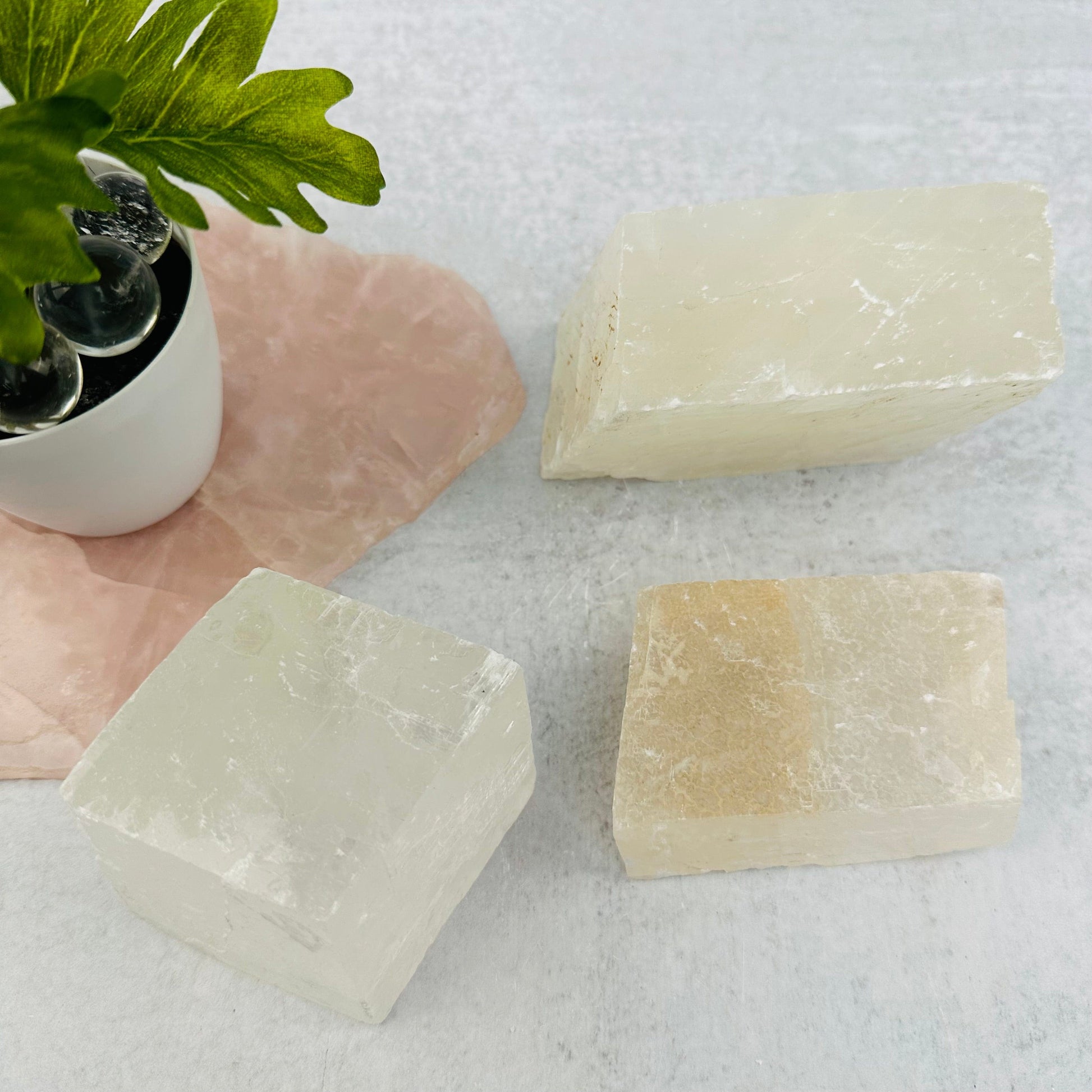 Optical Calcite - White - displayed as home decor 