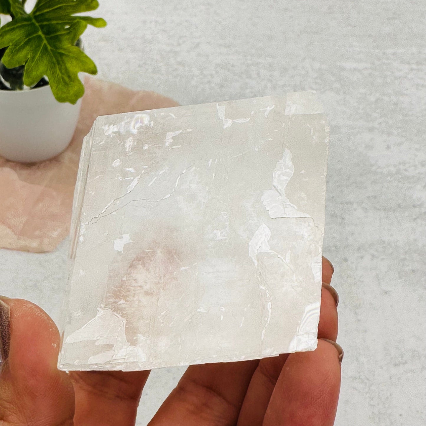 close up of the details on this calcite cube 
