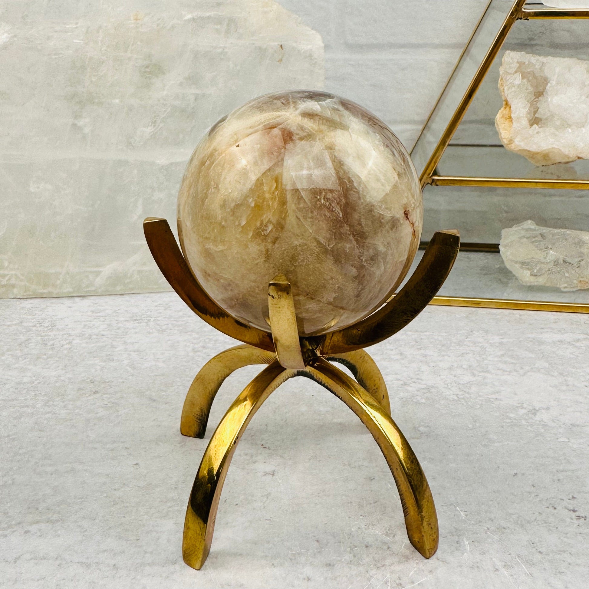 Cream Moonstone Sphere displayed as home decor 