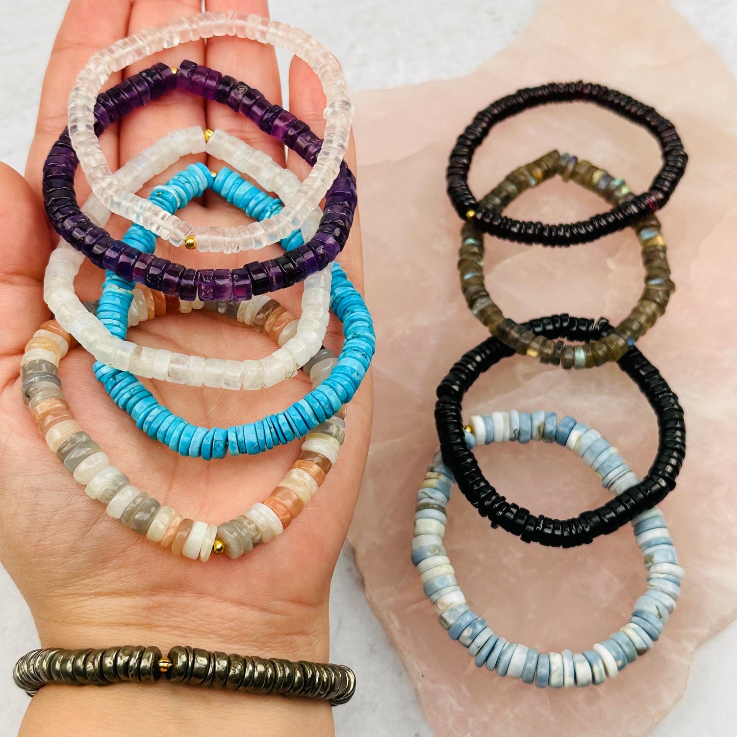bracelets in hand for size reference 