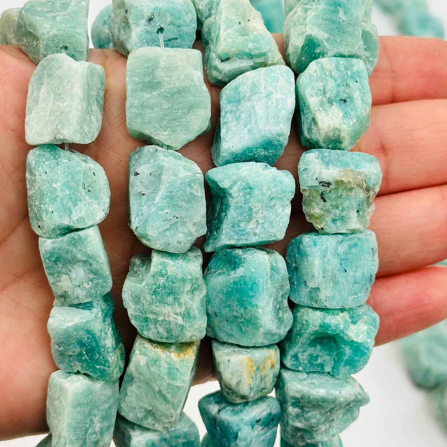 close up of the details on these crystal beads 