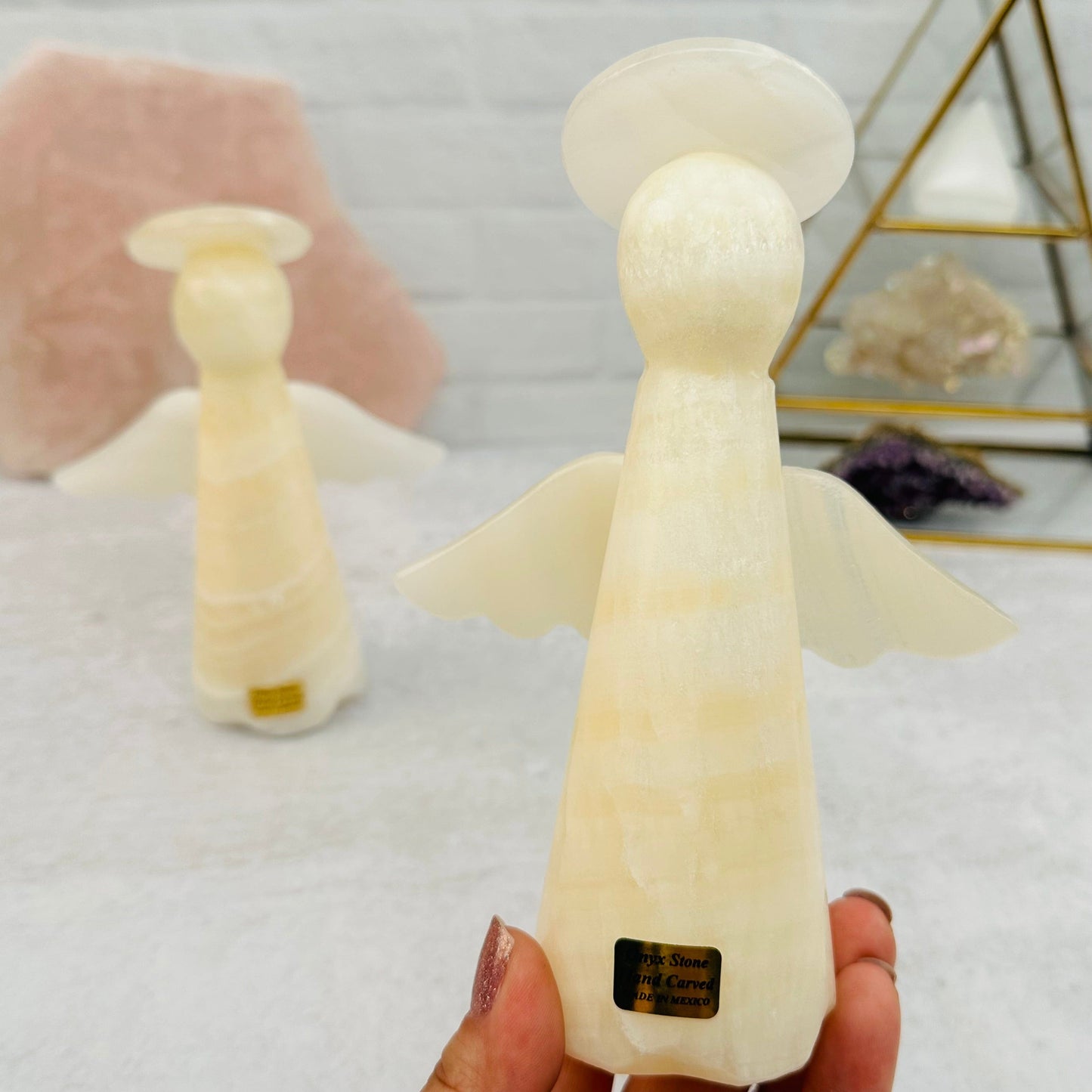  Mexican Onyx Angel - Carved Stone