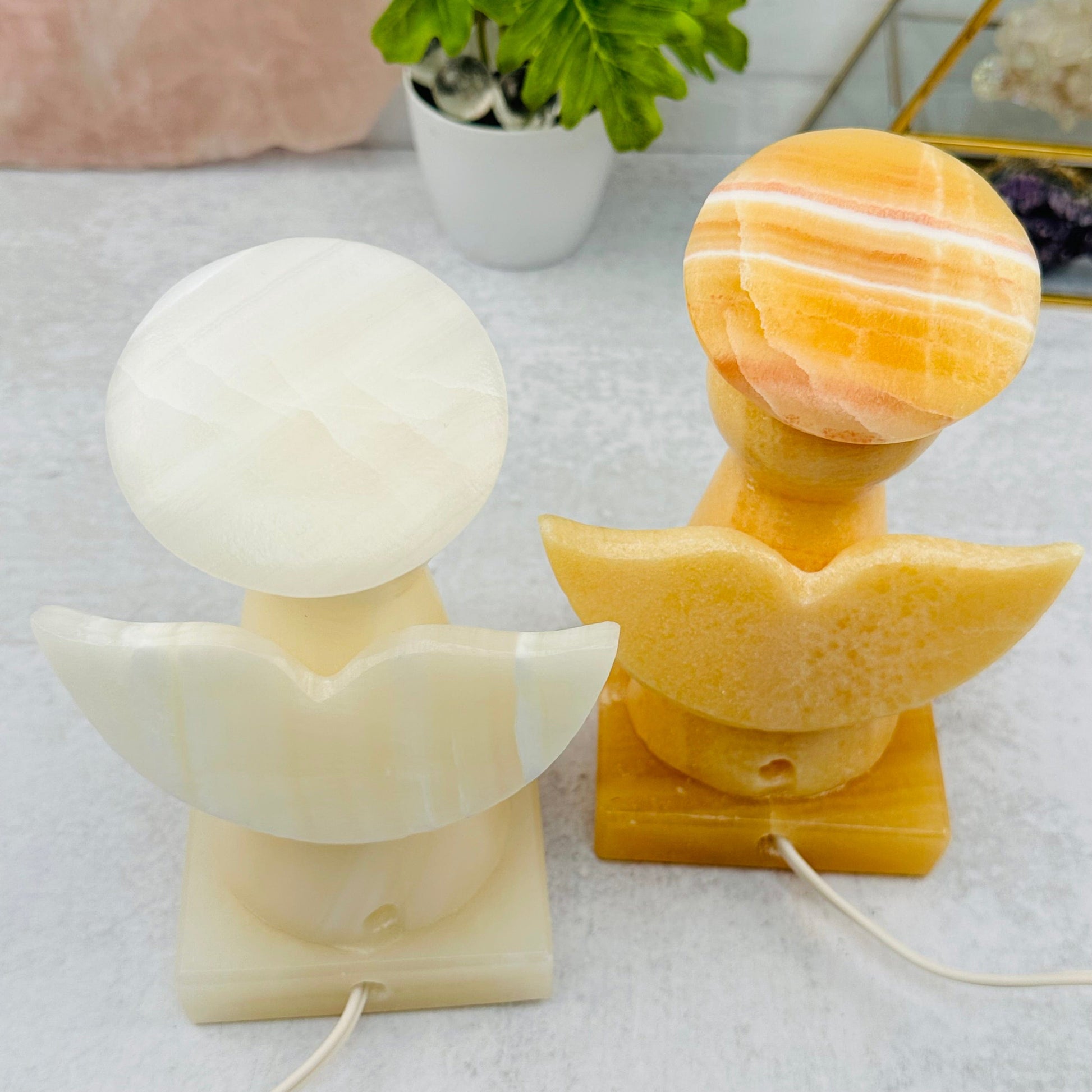 top view of the angel lamps 