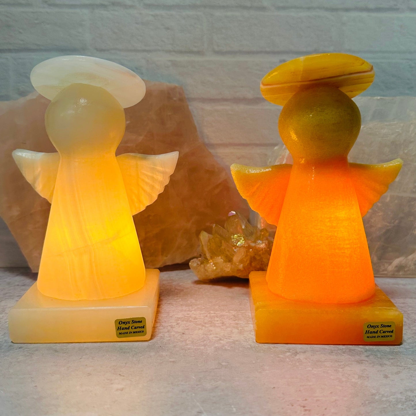 angel lamps lit up 