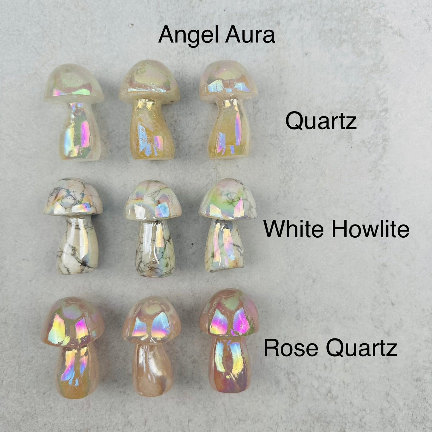 Gemstone Angel Aura Mushrooms - You Choose Stone