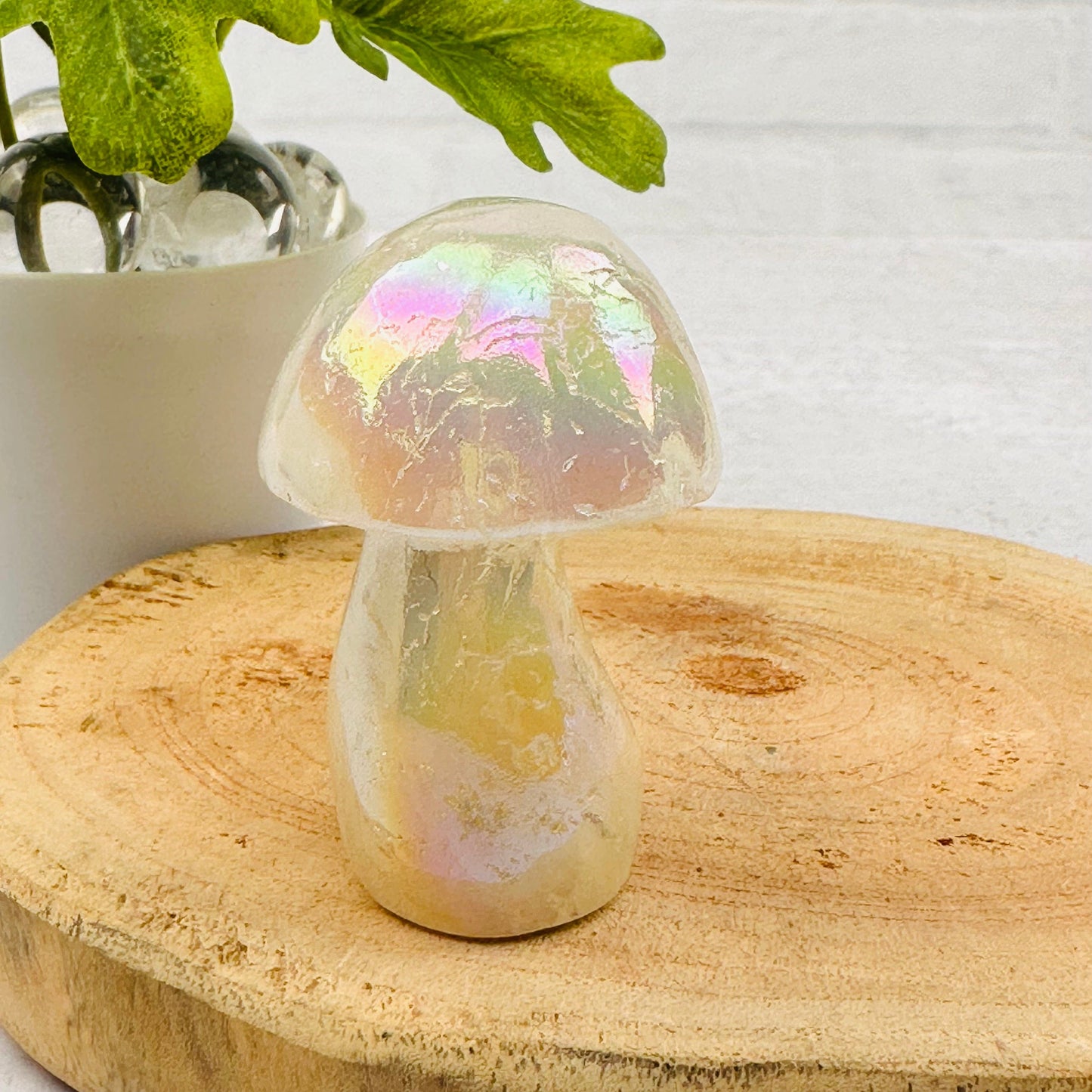 gemstone mushroom displayed as home decor 
