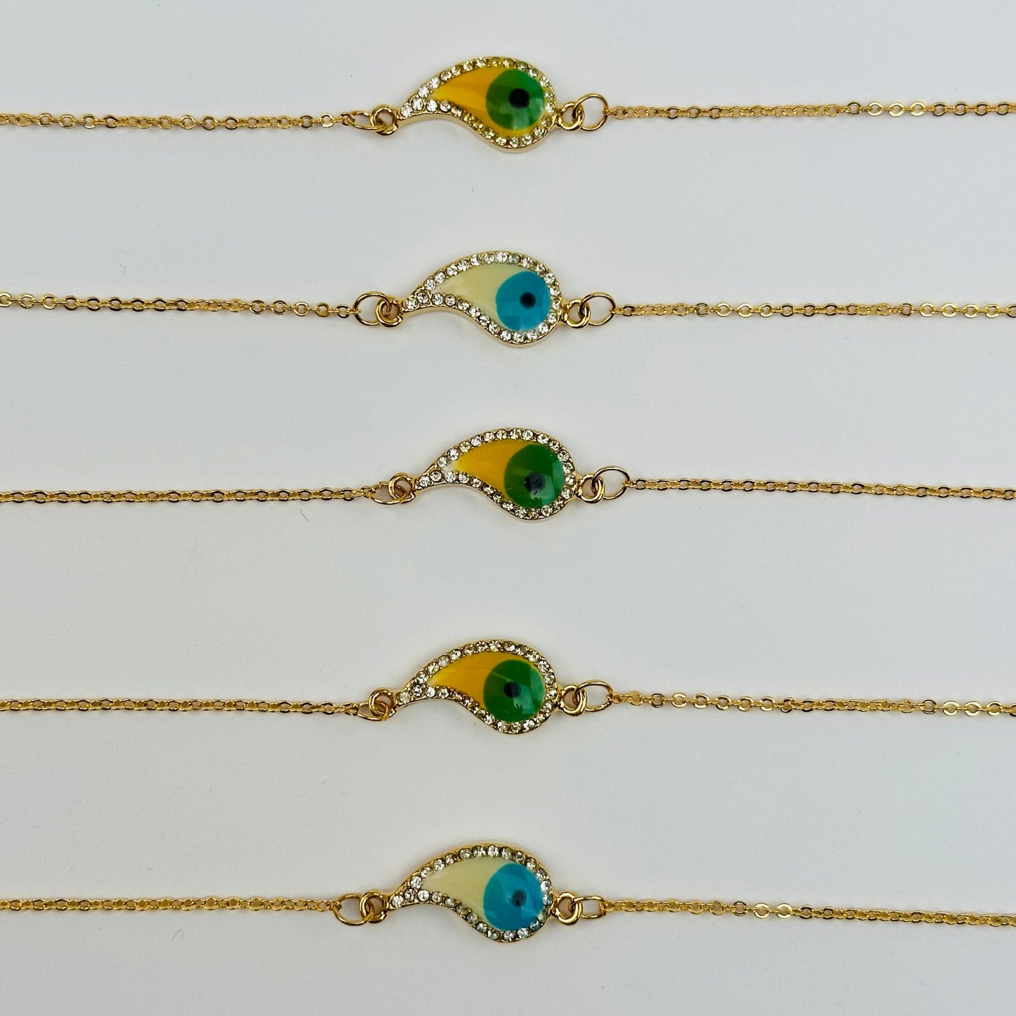 multiple bracelets displayed to show the slight differences in the colors 