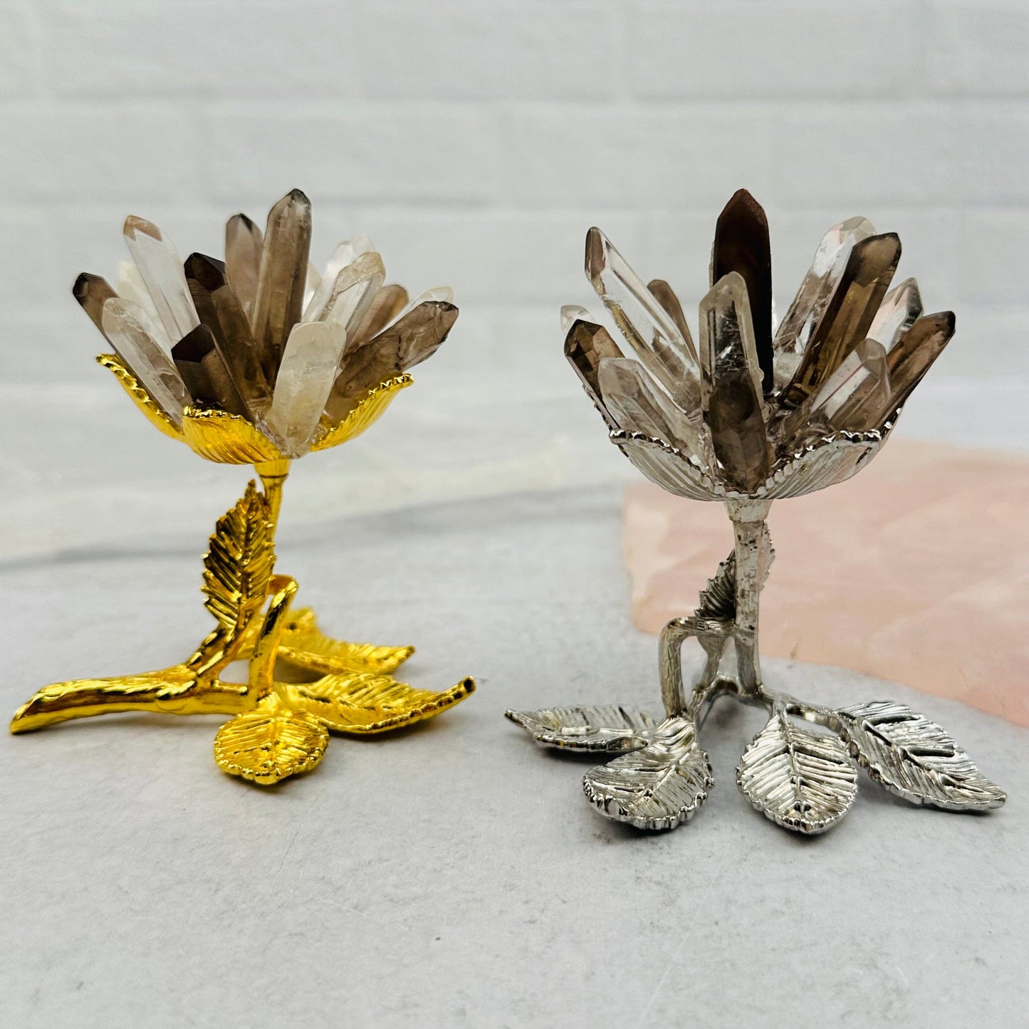 Gemstone Point Roses - You Choose Stone - available in smokey quartz 
