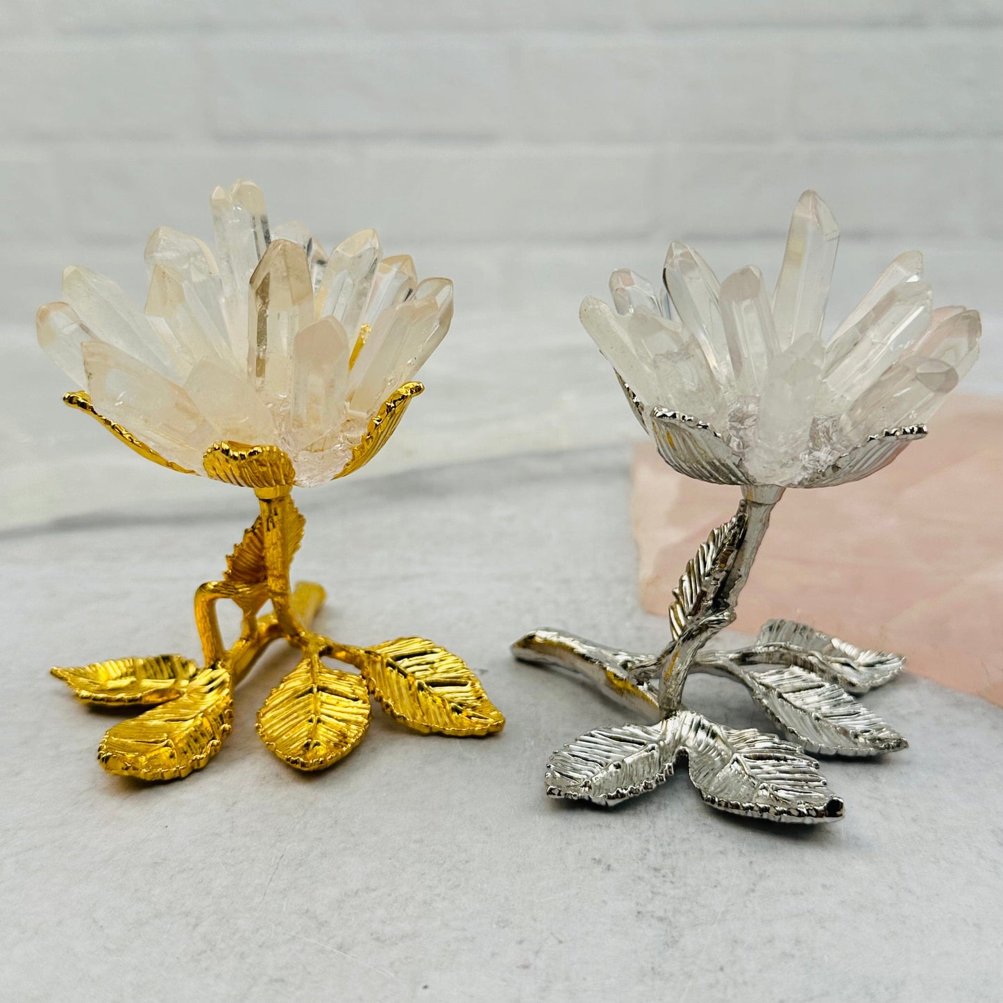 Gemstone Point Roses - You Choose Stone - available in crystal quartz 