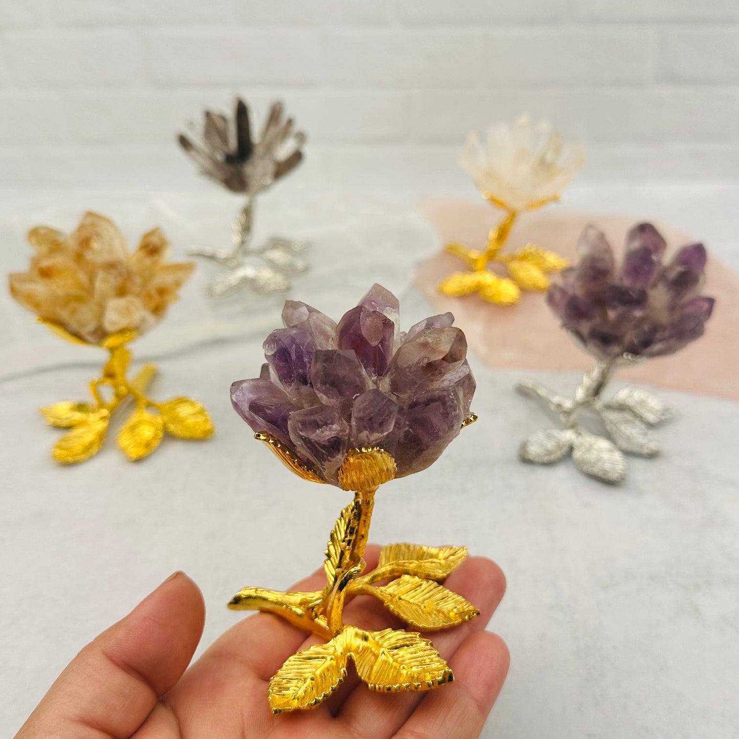 Gemstone Point Roses - You Choose Stone -