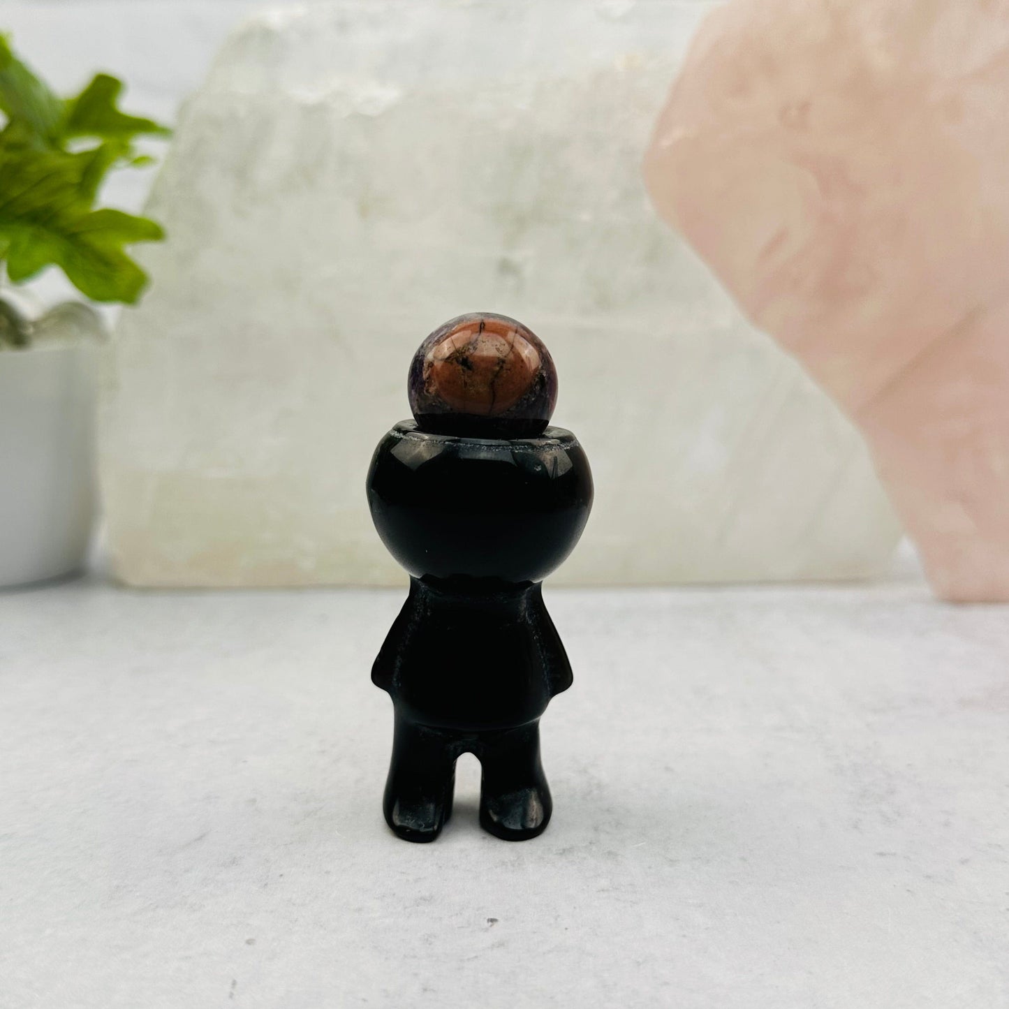 Carved Gemstone Mini Plant Holder displayed as home decor 