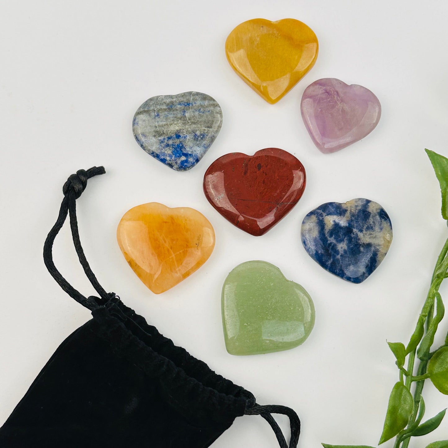 hearts come in e black felt bag 