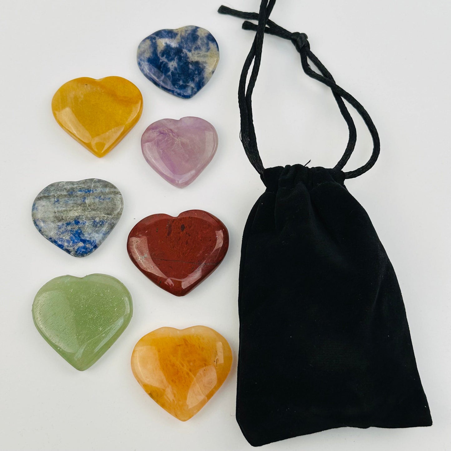 Chakra Stones - Heart Shaped Chakra Stone - Chakra Heart Set