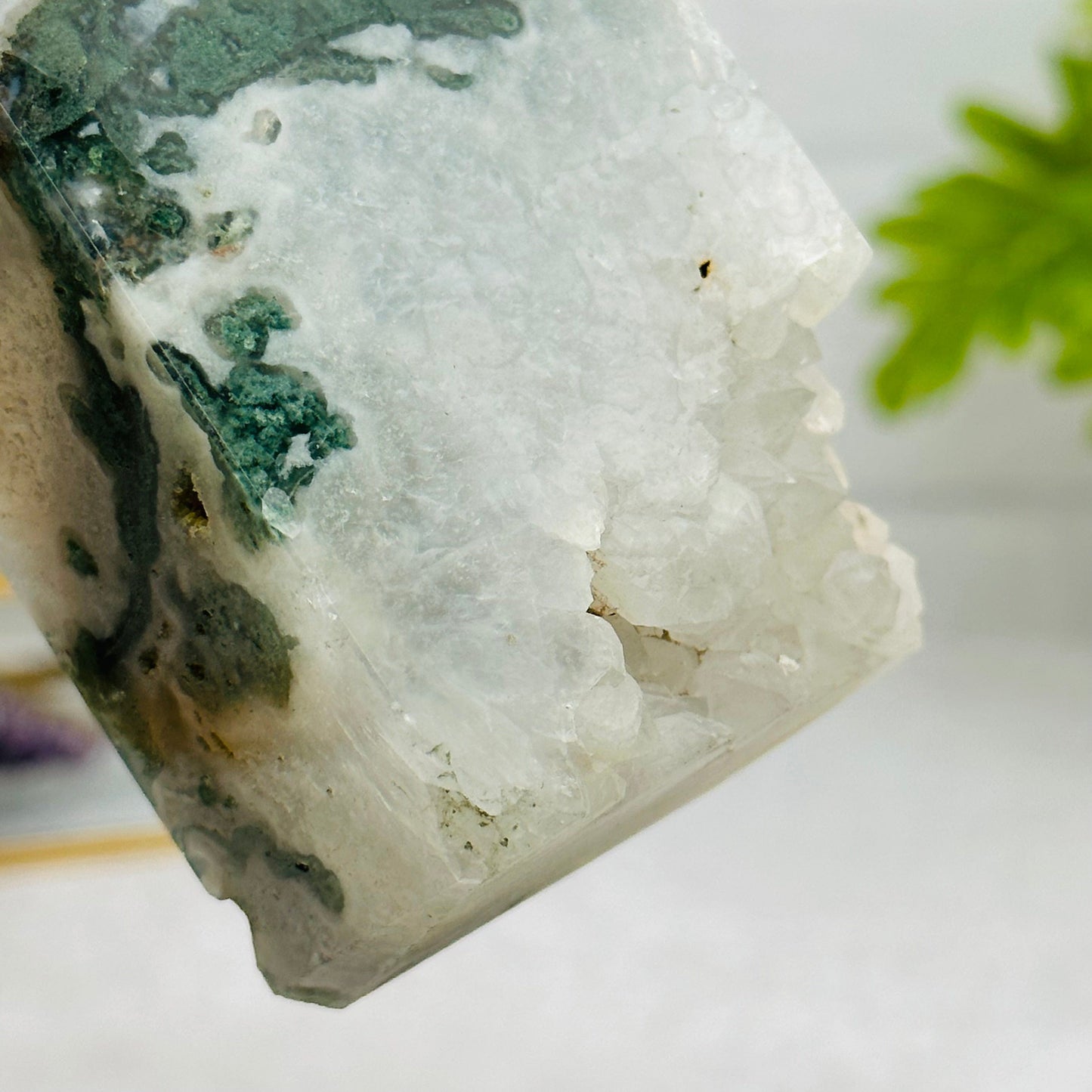 Moss Agate Obelisk Crystal Point - By Weight -