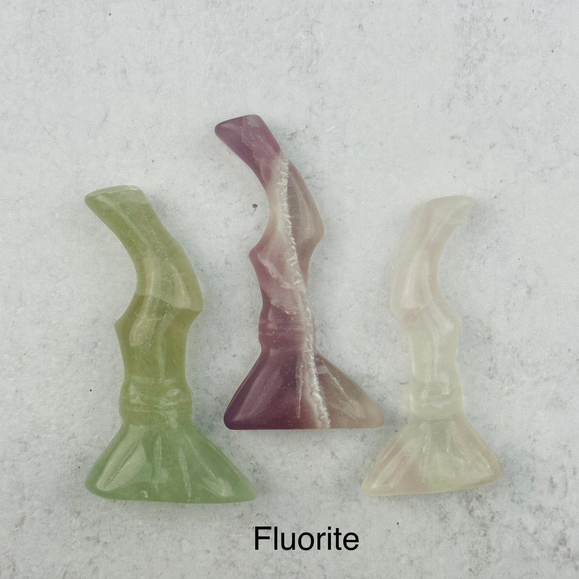 Carved Gemstone Broom available in fluorite 