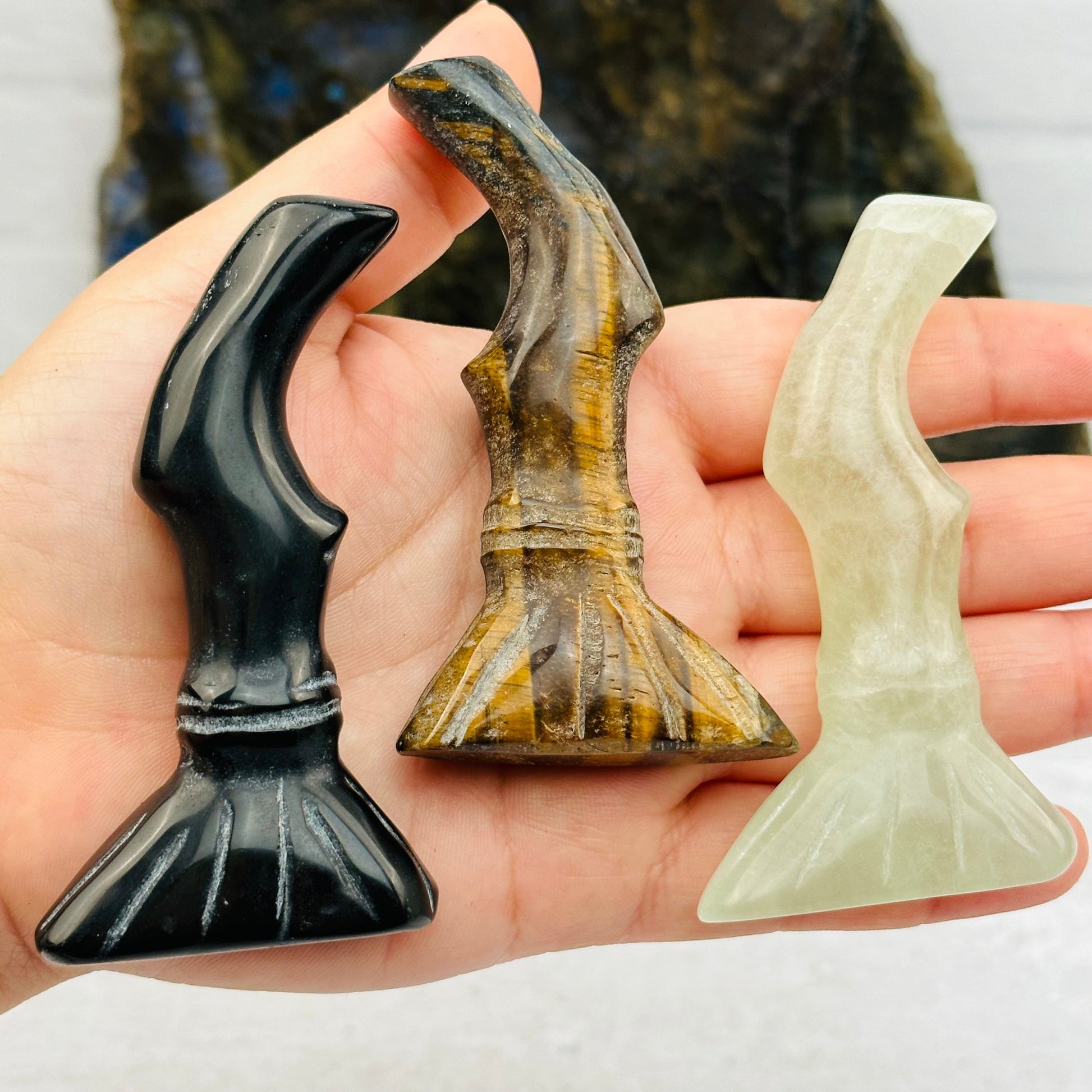 brooms in hand for size reference 