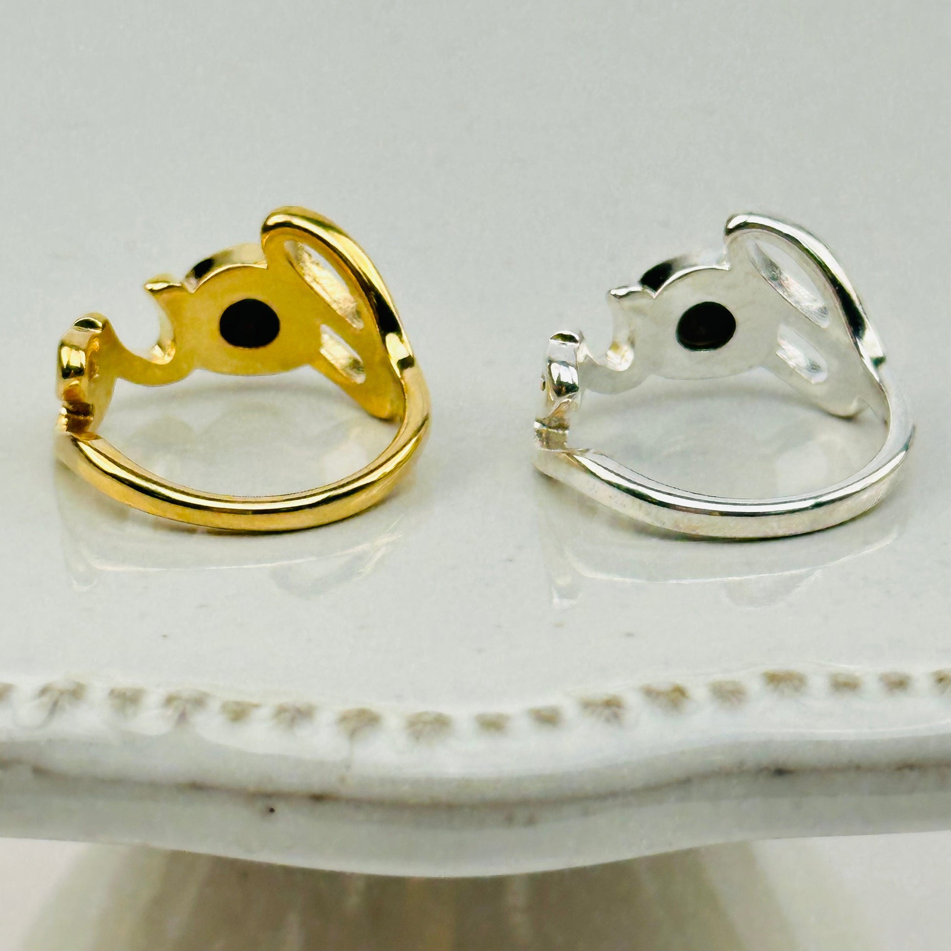 back side of the druzy rings 