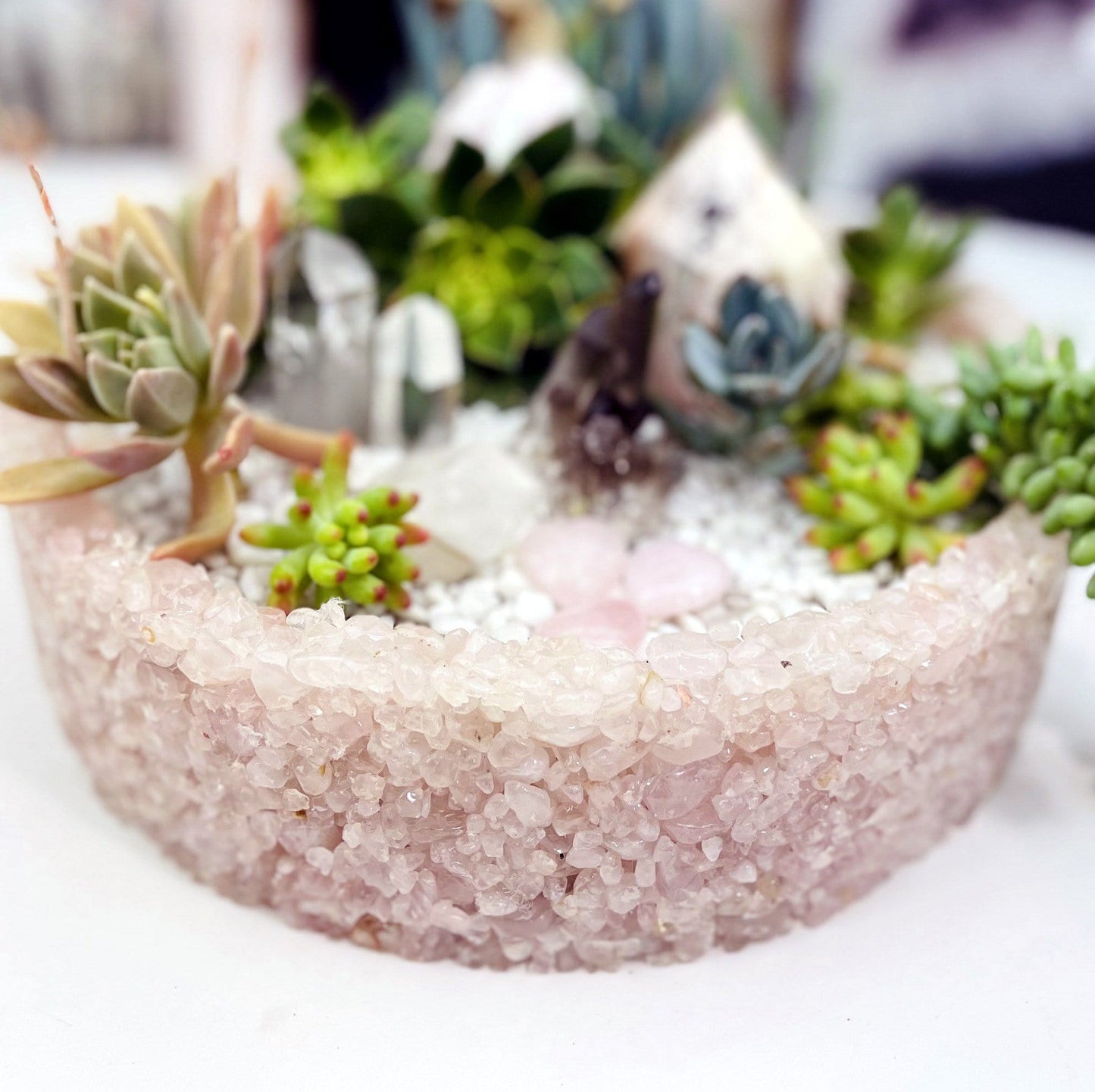 Tumbled Stone Bowl  - rose quartz