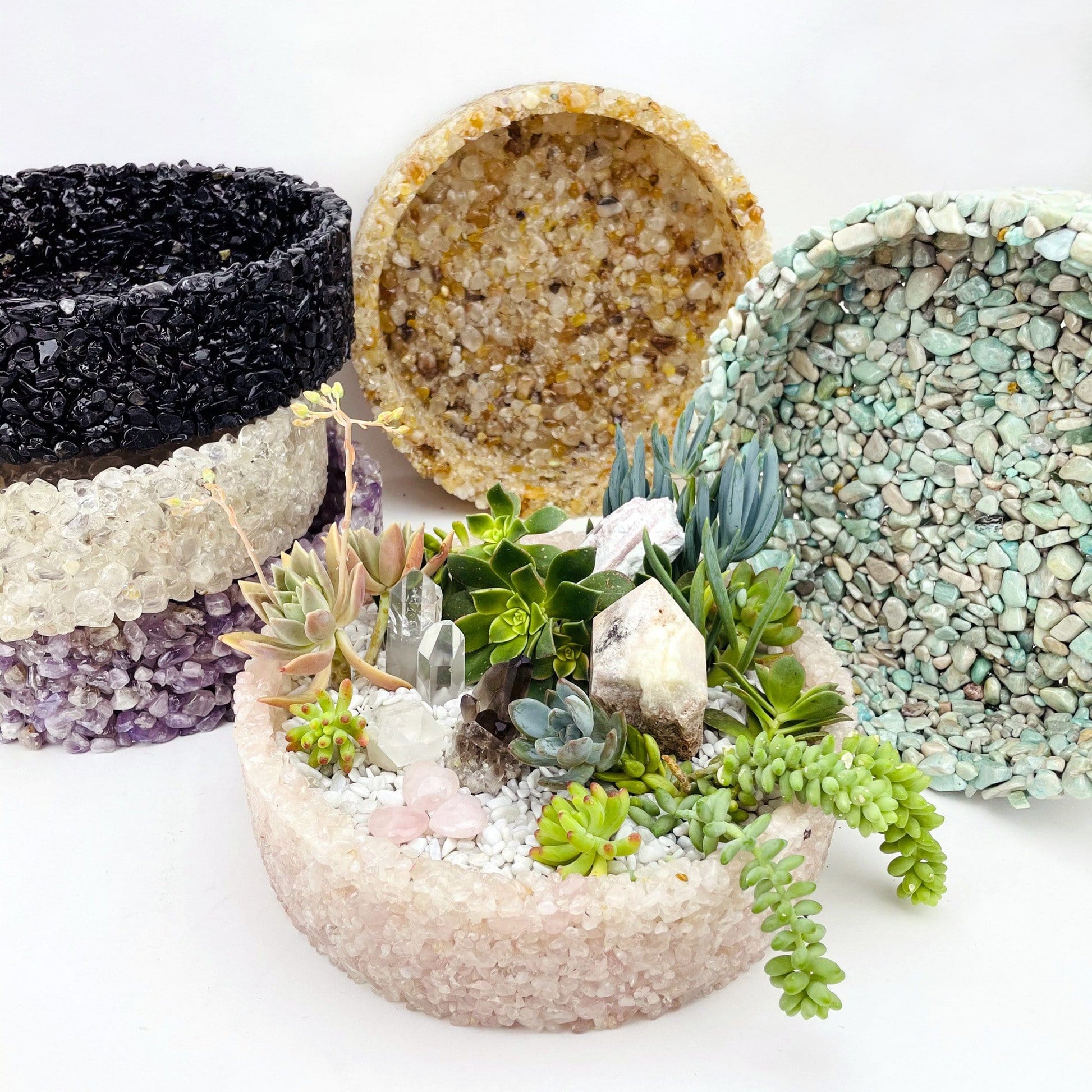 Tumbled Stone Bowl  - 5 colors shown