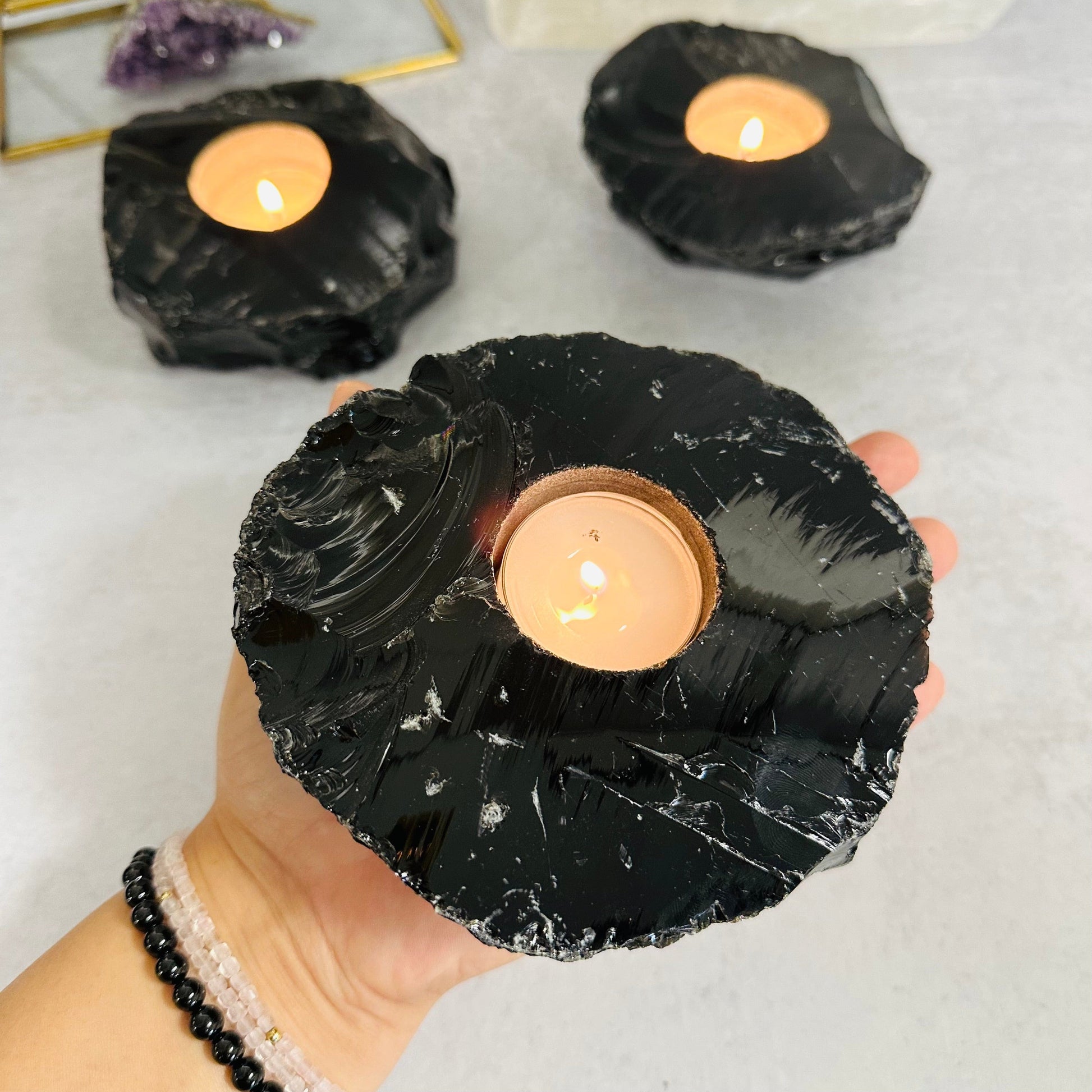 close up of the details on this candle holder 