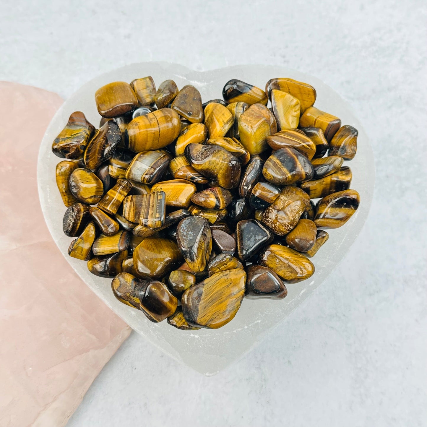 1 lb Bag Tiger Eye Chips Medium Tumbled Stones