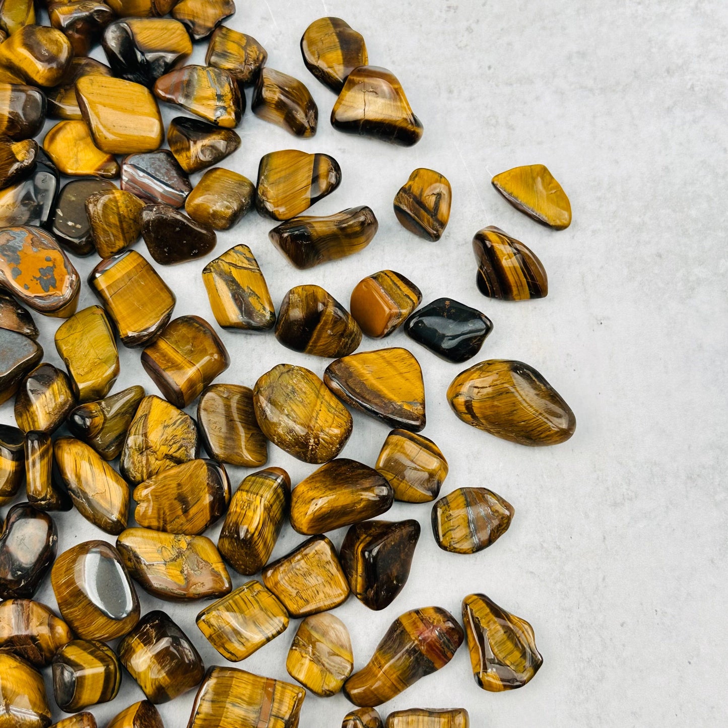 1 lb Bag Tiger Eye Chips Medium Tumbled Stones