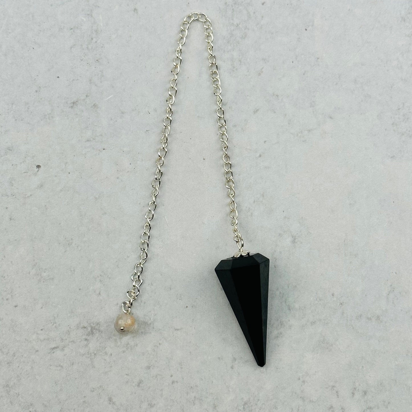 Shungite Pendulum on silver toned chain