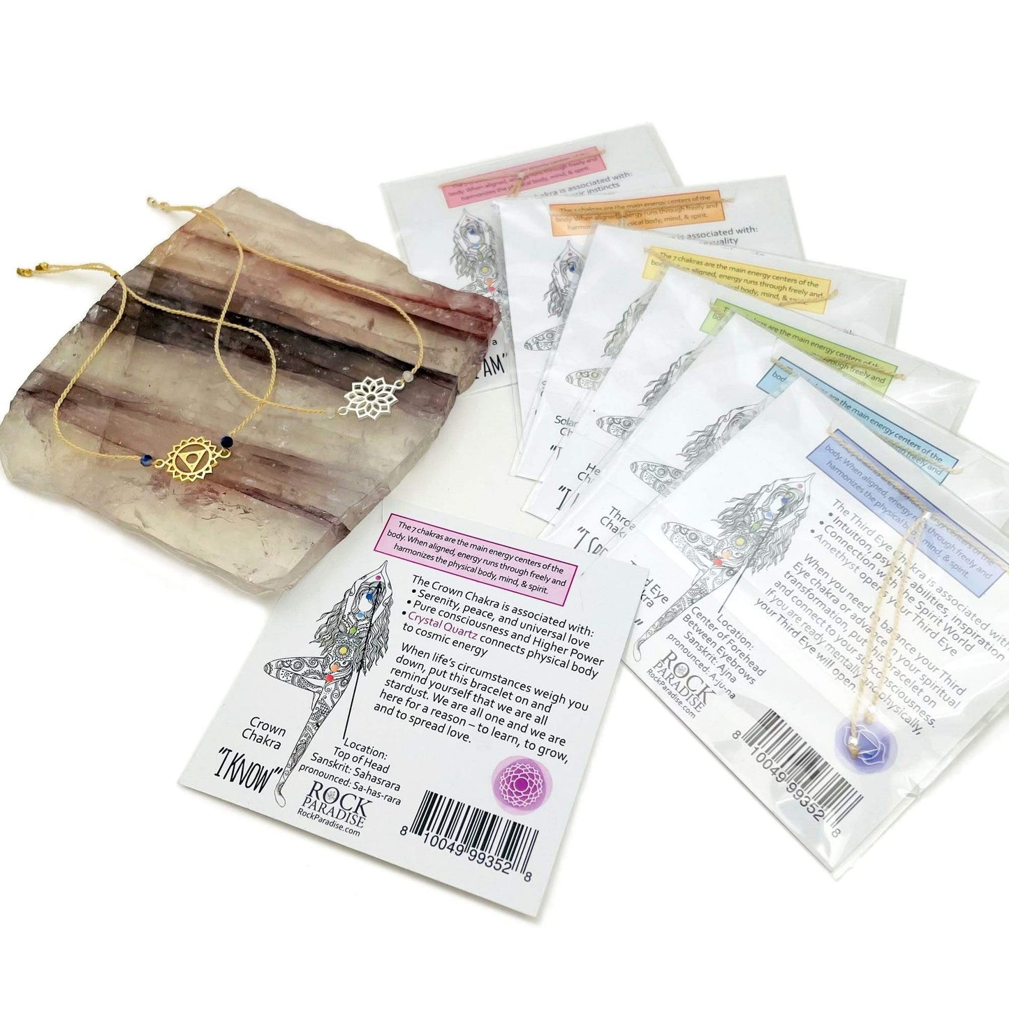 back side of the packaging has chakra information 